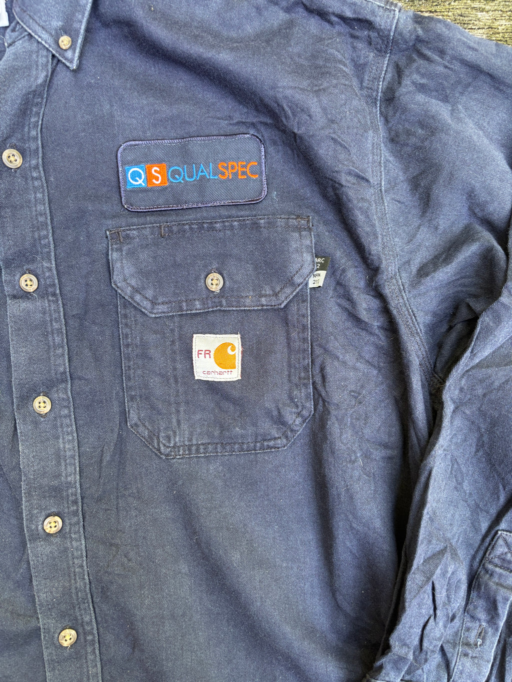 Carhartt FR Workwear Shirt Size XL Dark Blue