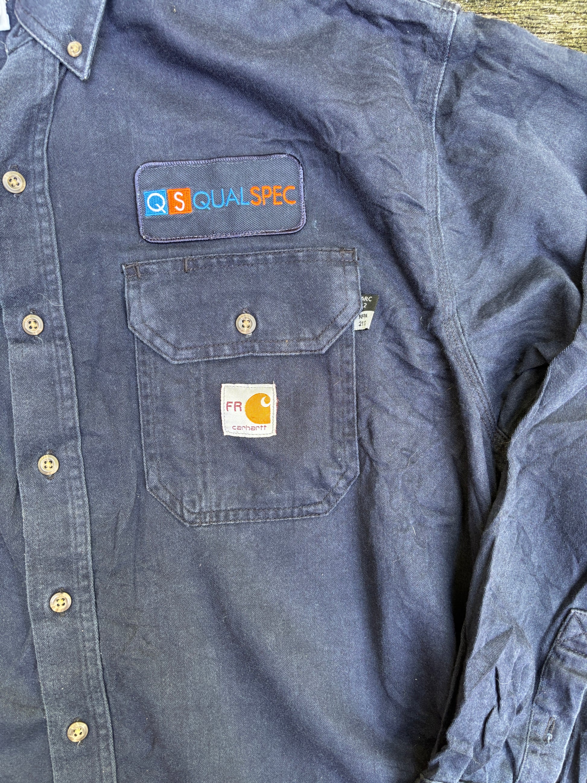 Carhartt FR Workwear Shirt Size XL Dark Blue