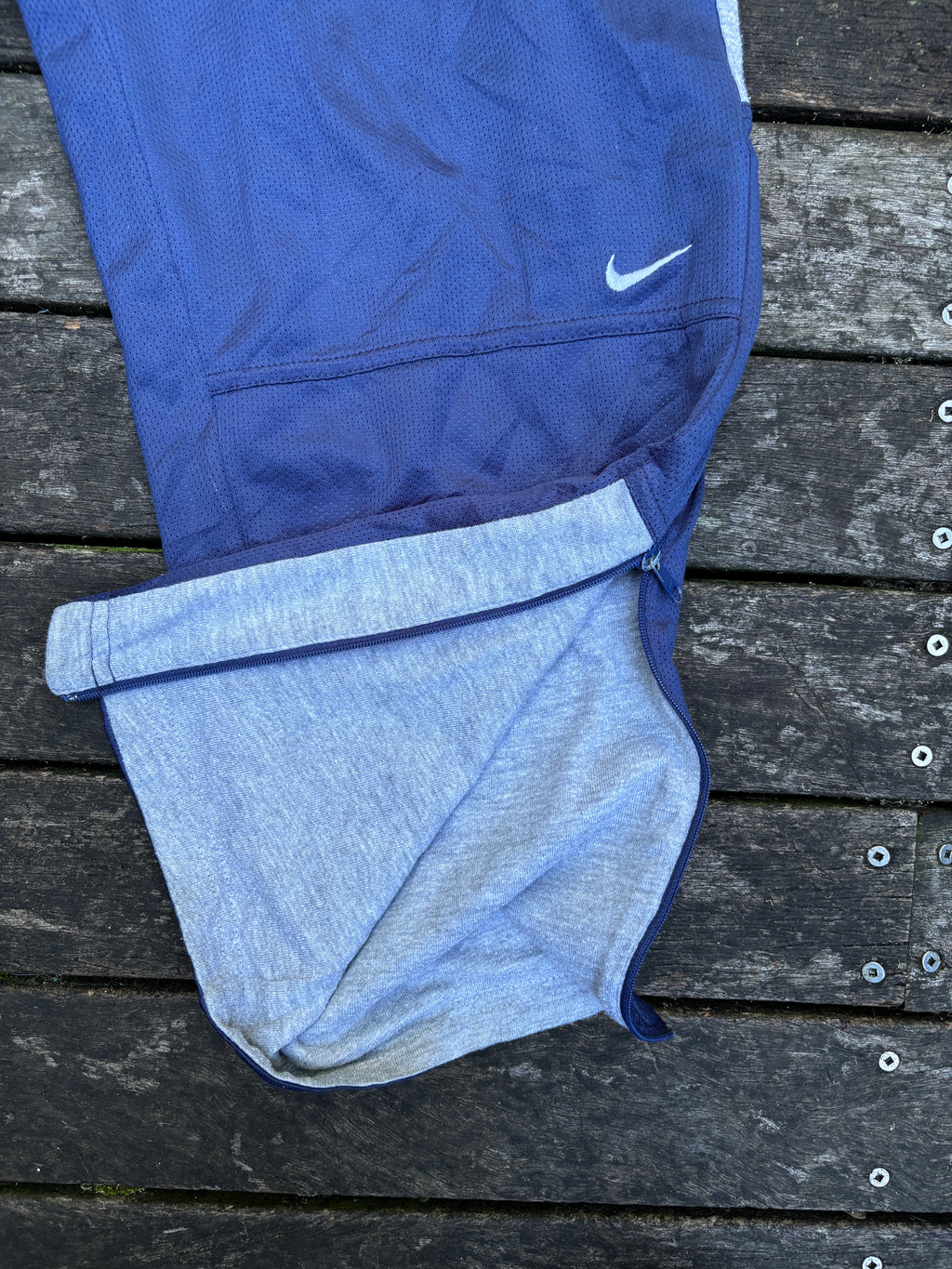 Nike Navy Y2K Wide Leg Track Pants Size S