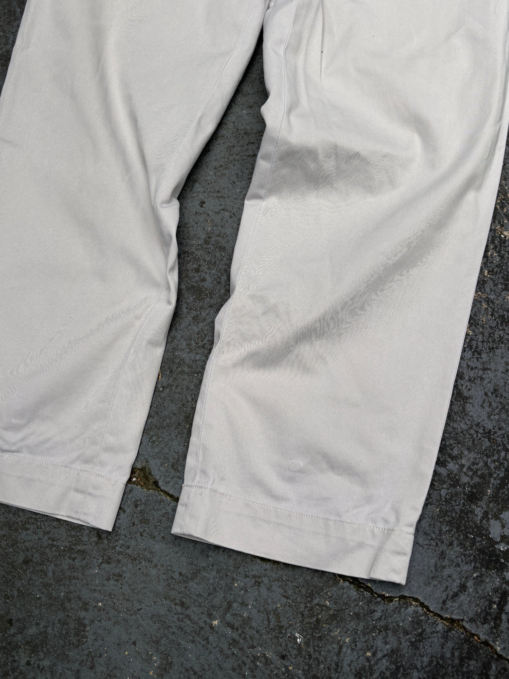 Vintage 90s Polo Ralph Lauren Chino Pants Size 32 Grey Wide Leg Ethan Pant Navy Pony