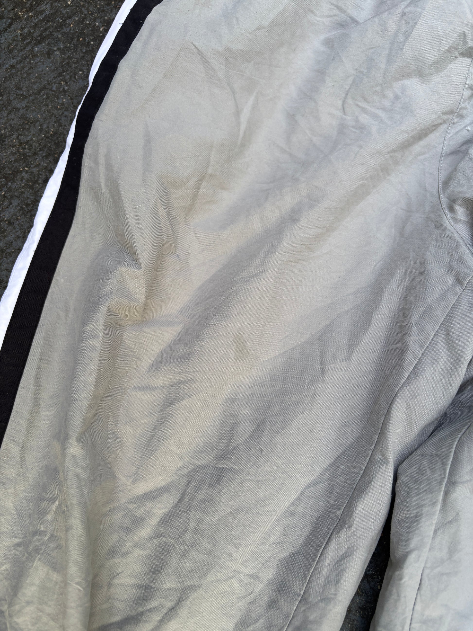 Vintage Y2K Nike Track Pants Size S Grey Black Detail Bungee Waist Cuff Windbreakers