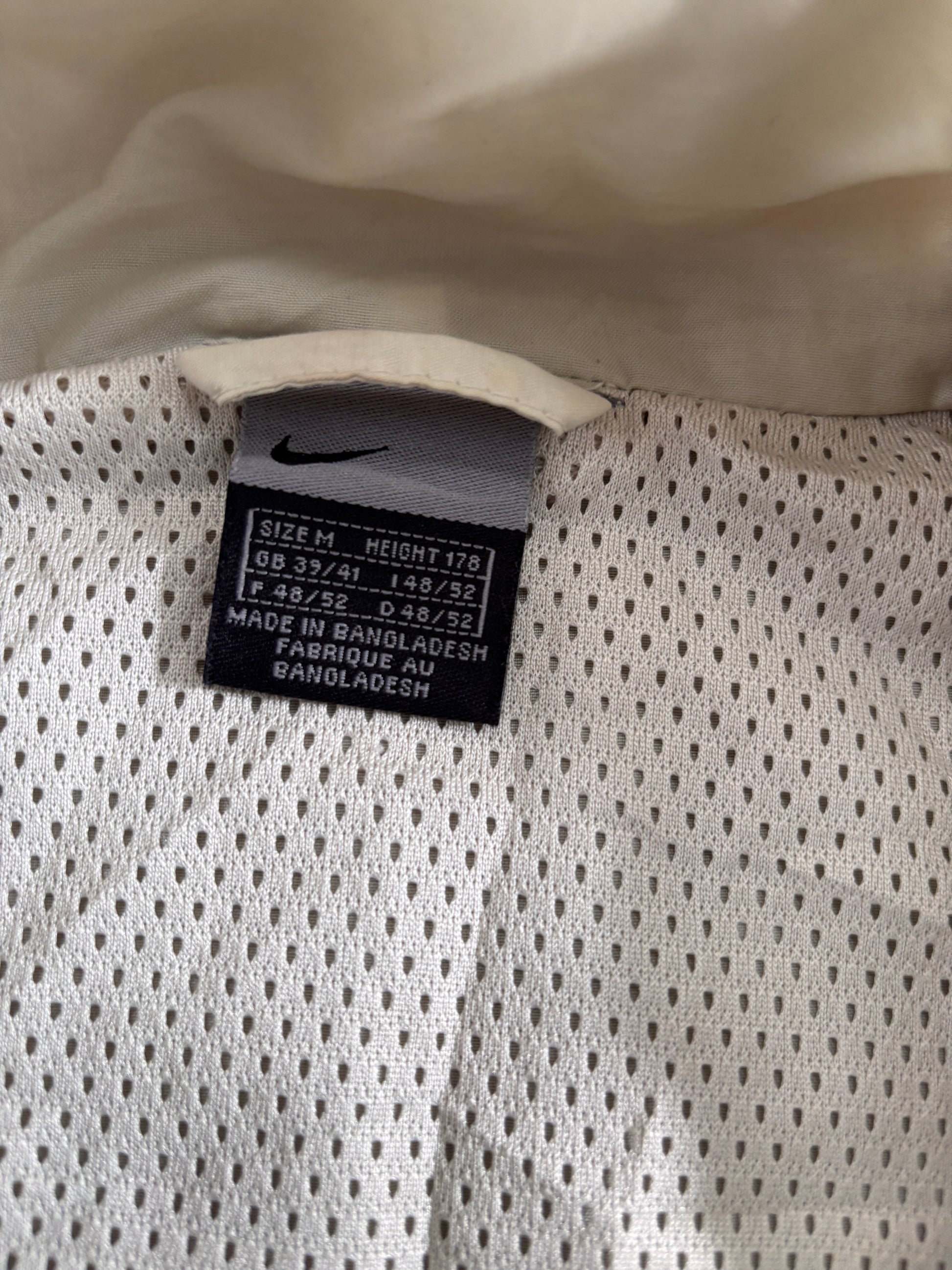 Vintage Y2K Nike Jacket Size M Double Off White Swoosh Nylon Windbreaker Zip