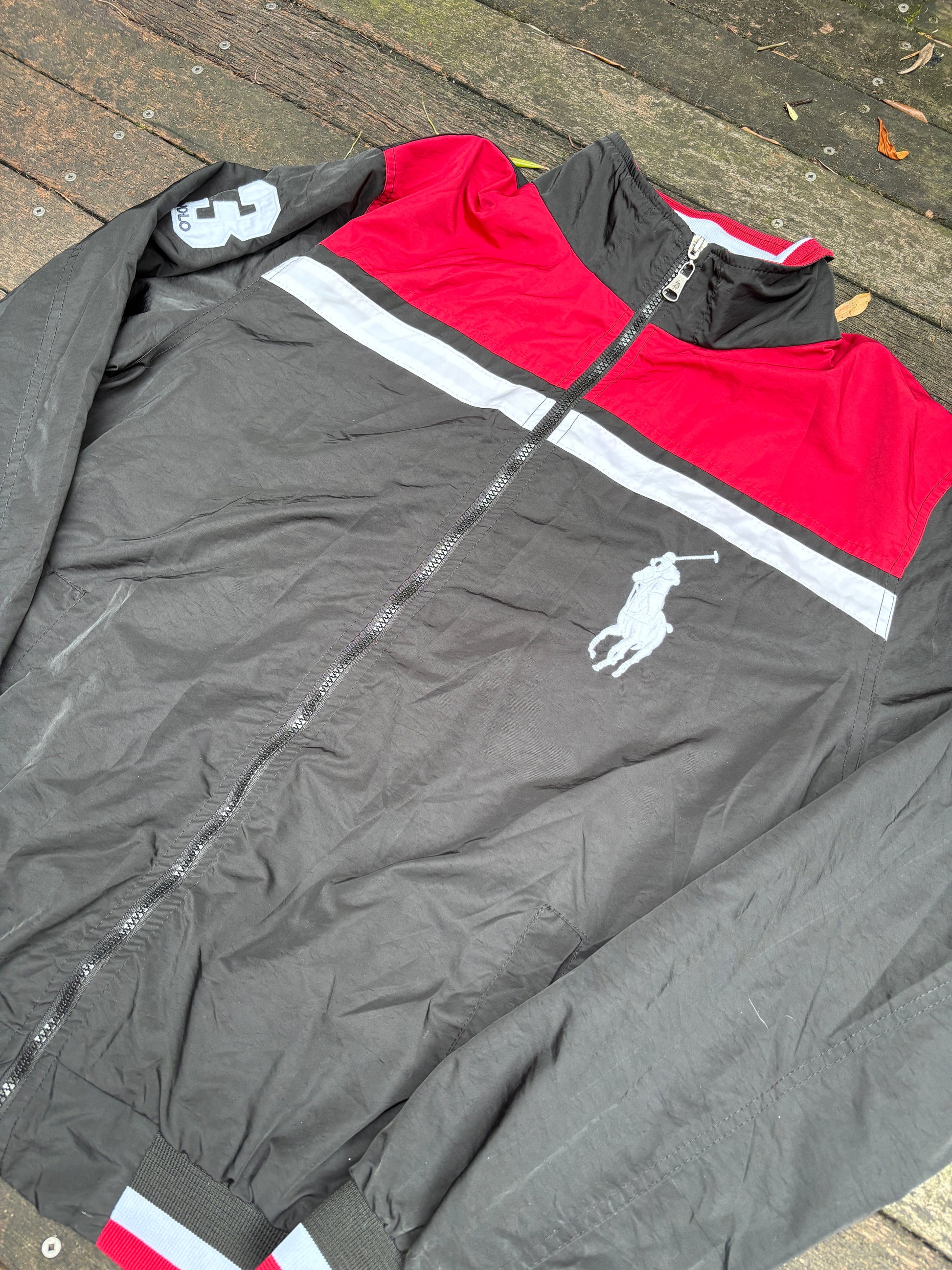 Vintage Polo Ralph Lauren Jacket Size XL Black Windbreaker