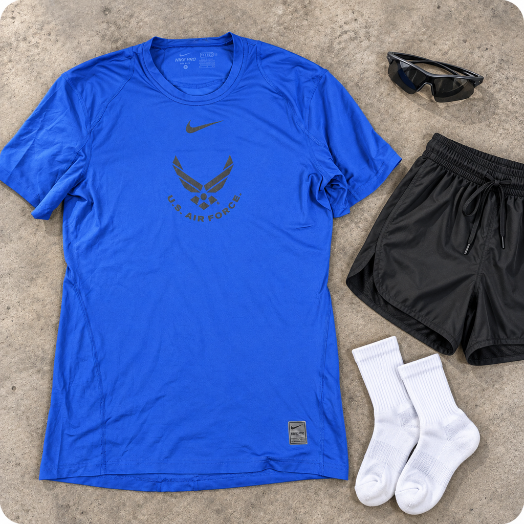 Nike Pro Dri-fit Compression T-shirt Men's Small Blue US Air Force Graphic