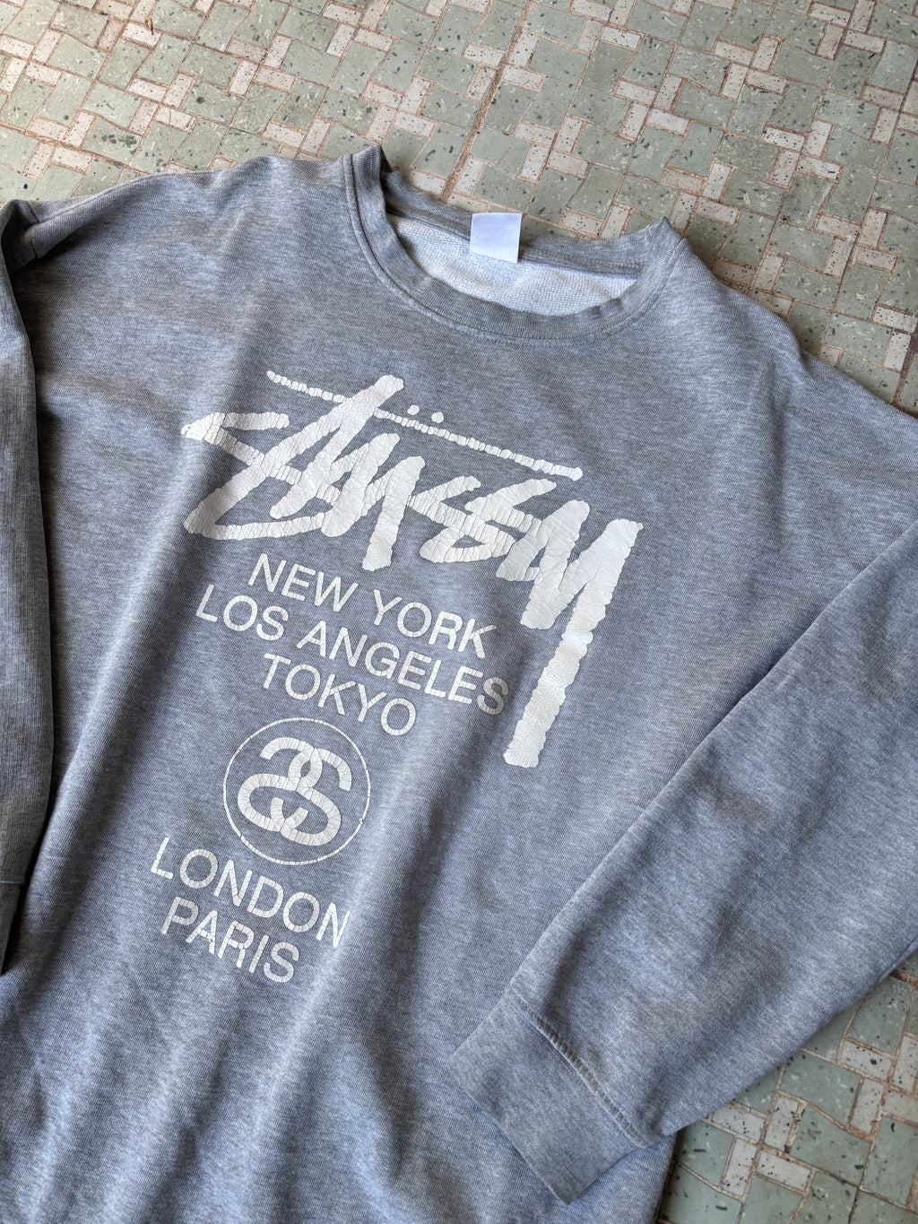 Stussy x Custom Made World Tour Jumper Size 10 M Grey