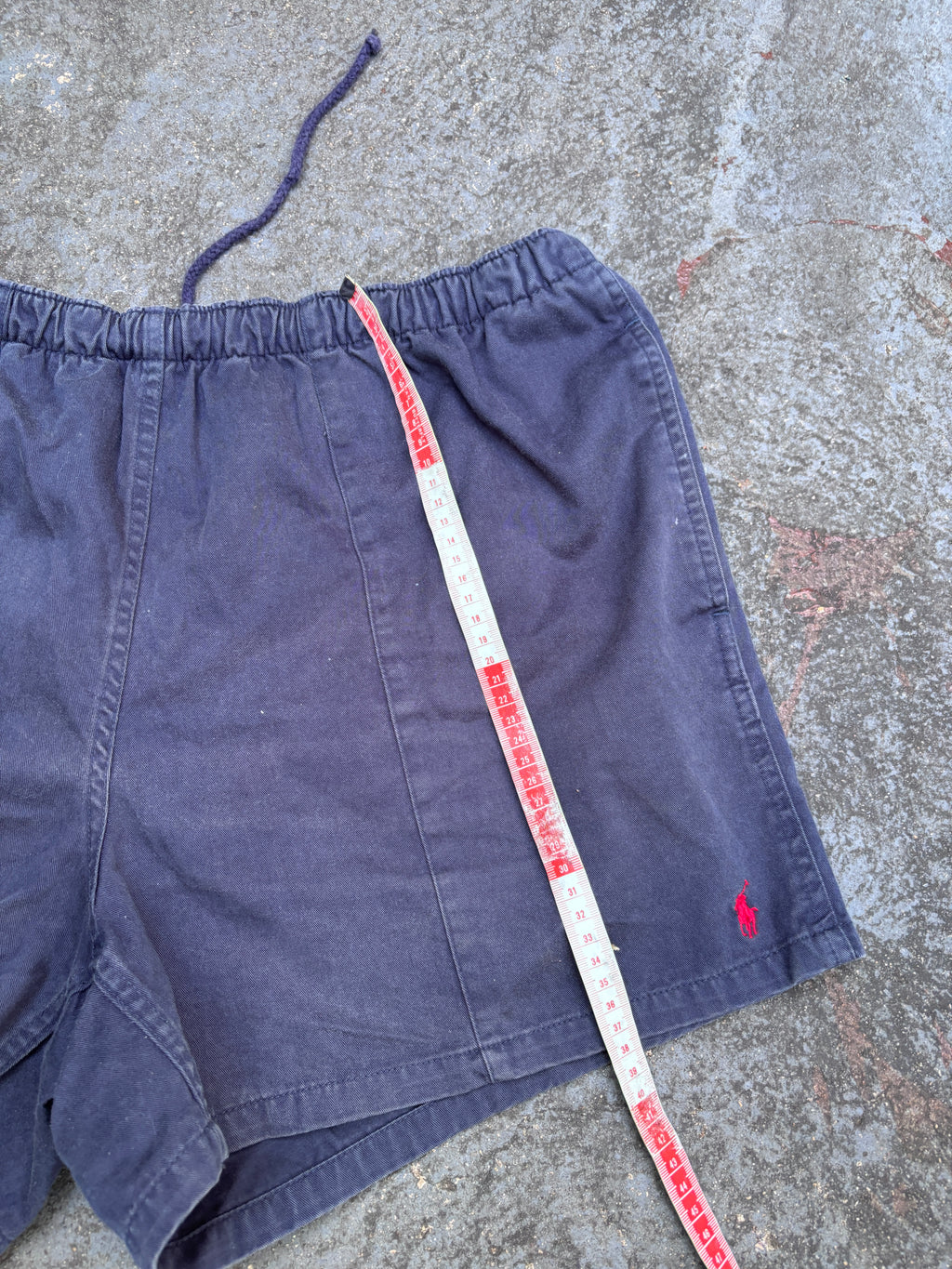 Vintage 90s Polo Ralph Lauren Rugby Shorts Men’s XL Navy Red Pony Stubbies