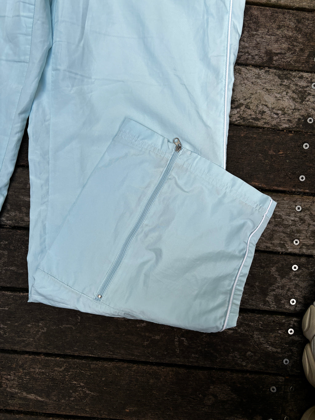 Women's Y2K Light Blue Nike Track Pants Size L