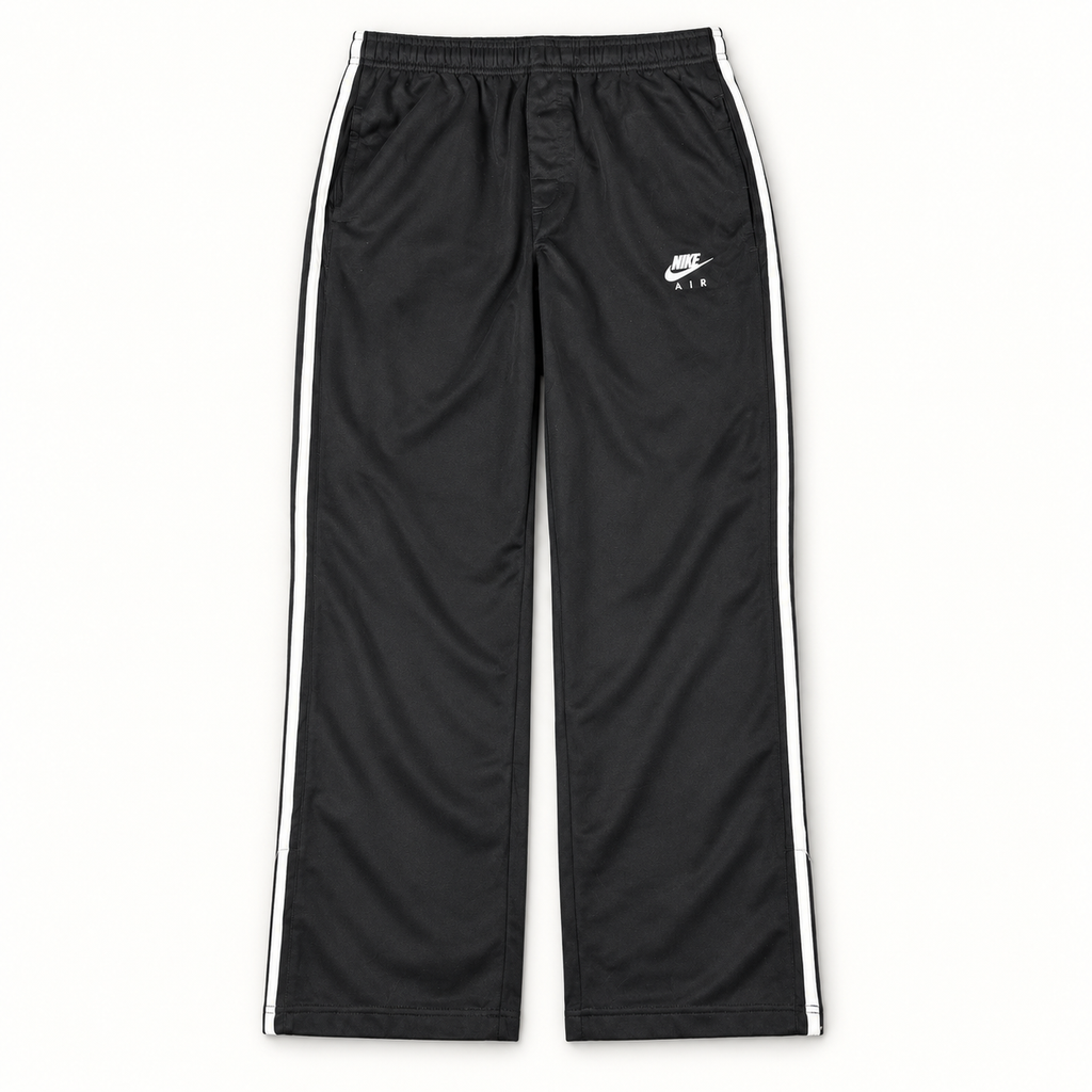 Vintage Baggy Nike Air Track Pants Black White Stripe y2k era