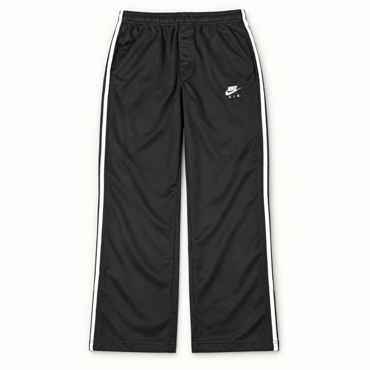 Vintage Baggy Nike Air Track Pants Black White Stripe y2k era