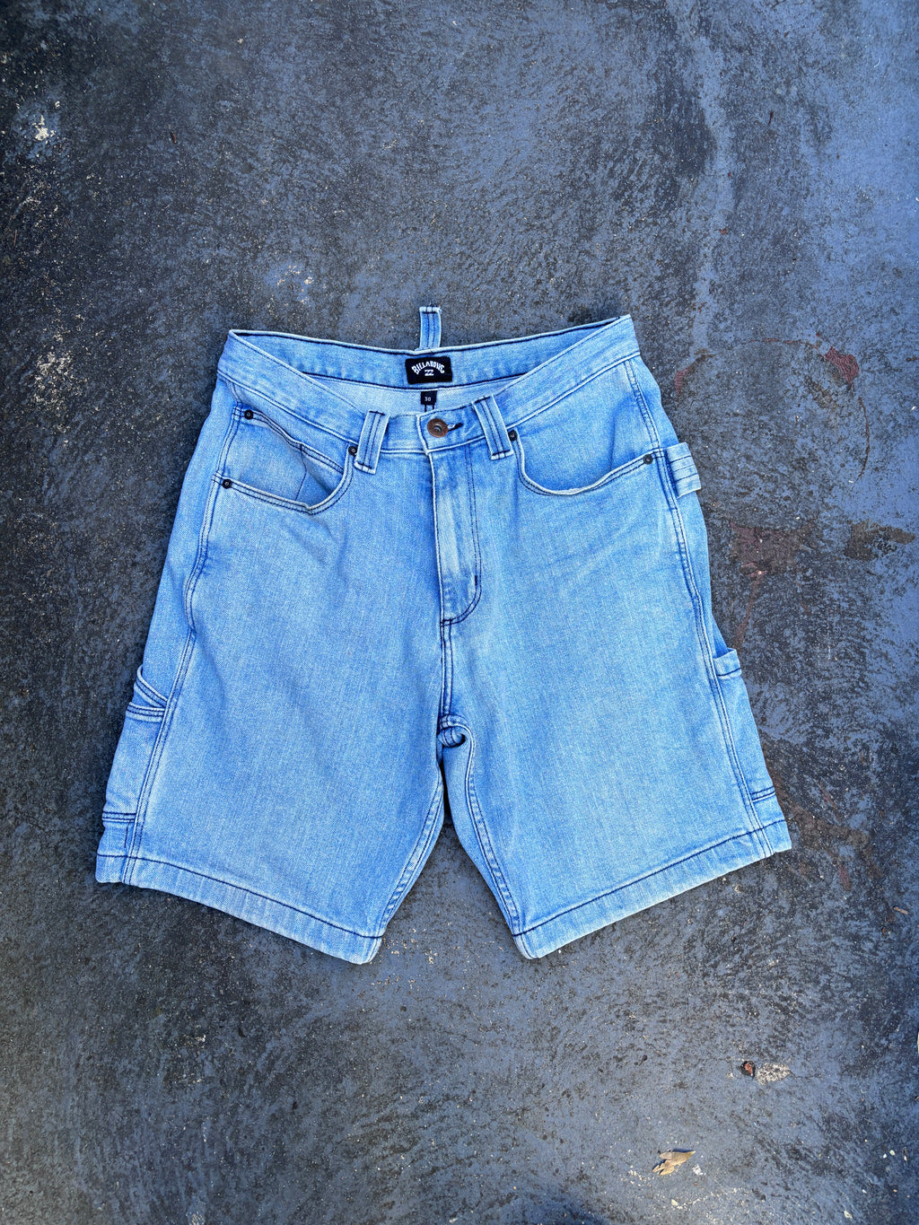 90s Style Billabong Carpenter Shorts Men’s 30 Blue Denim Embroidered Logo