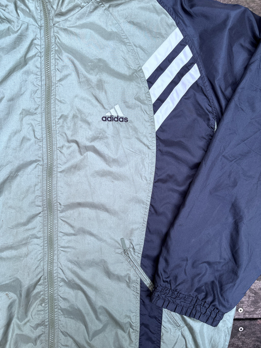 ADIDAS Classic Y2K Jacket Size XL Grey Green