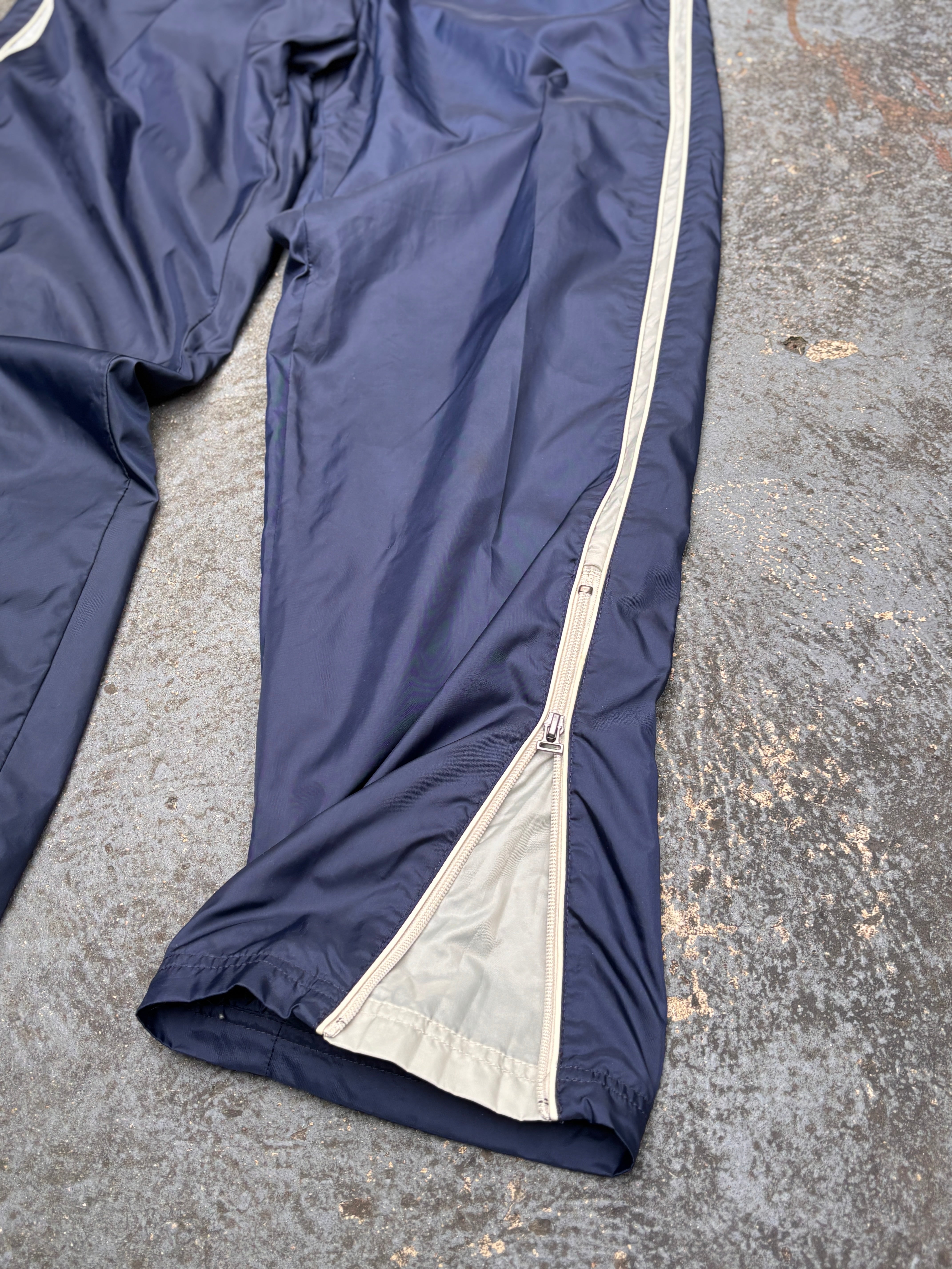 Vintage Y2K Nike Track Pants M Navy Grey Side Detail Wide Leg