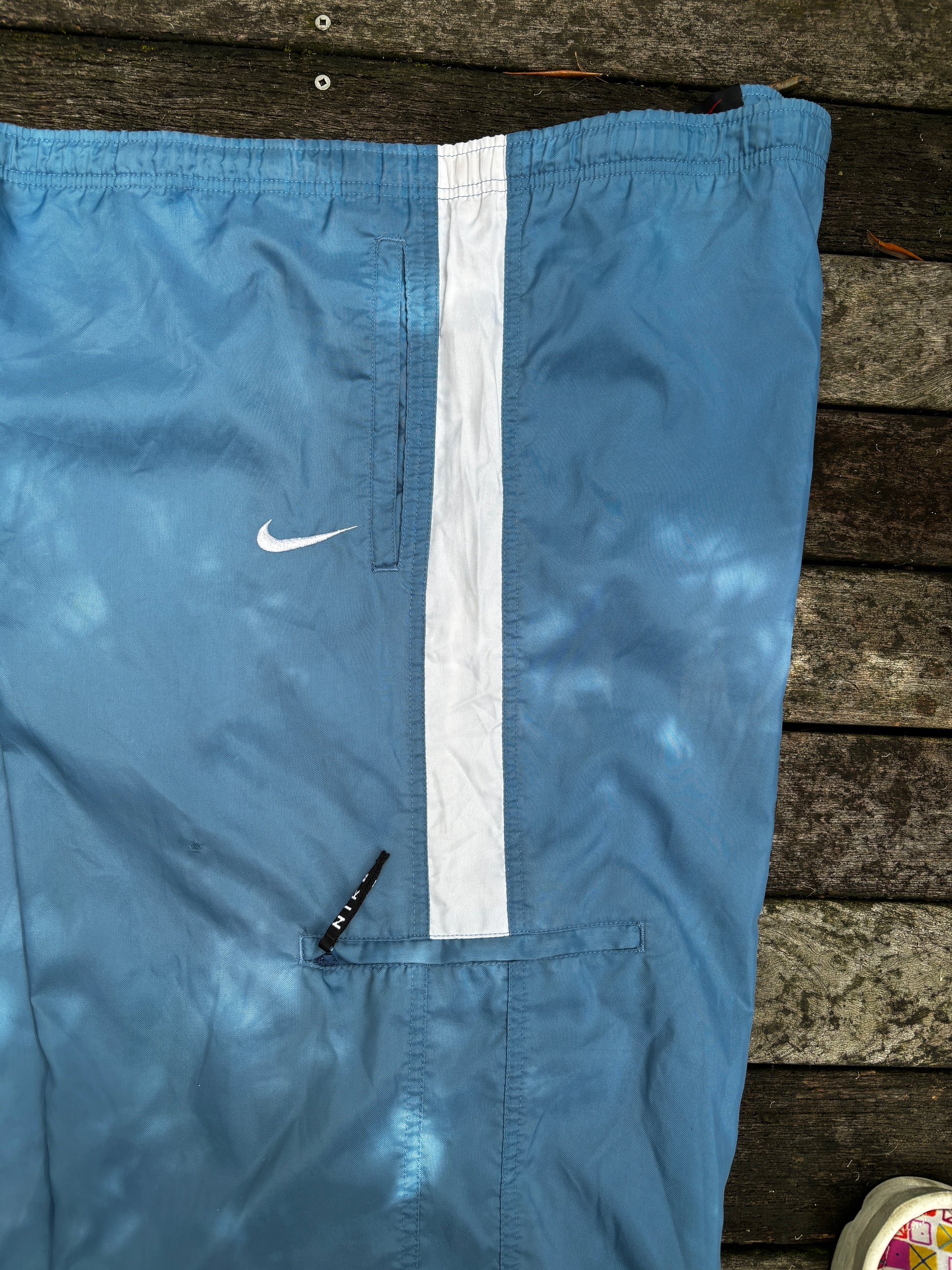 Vintage 90s Nike Track Pants Size L Baby Blue Nylon