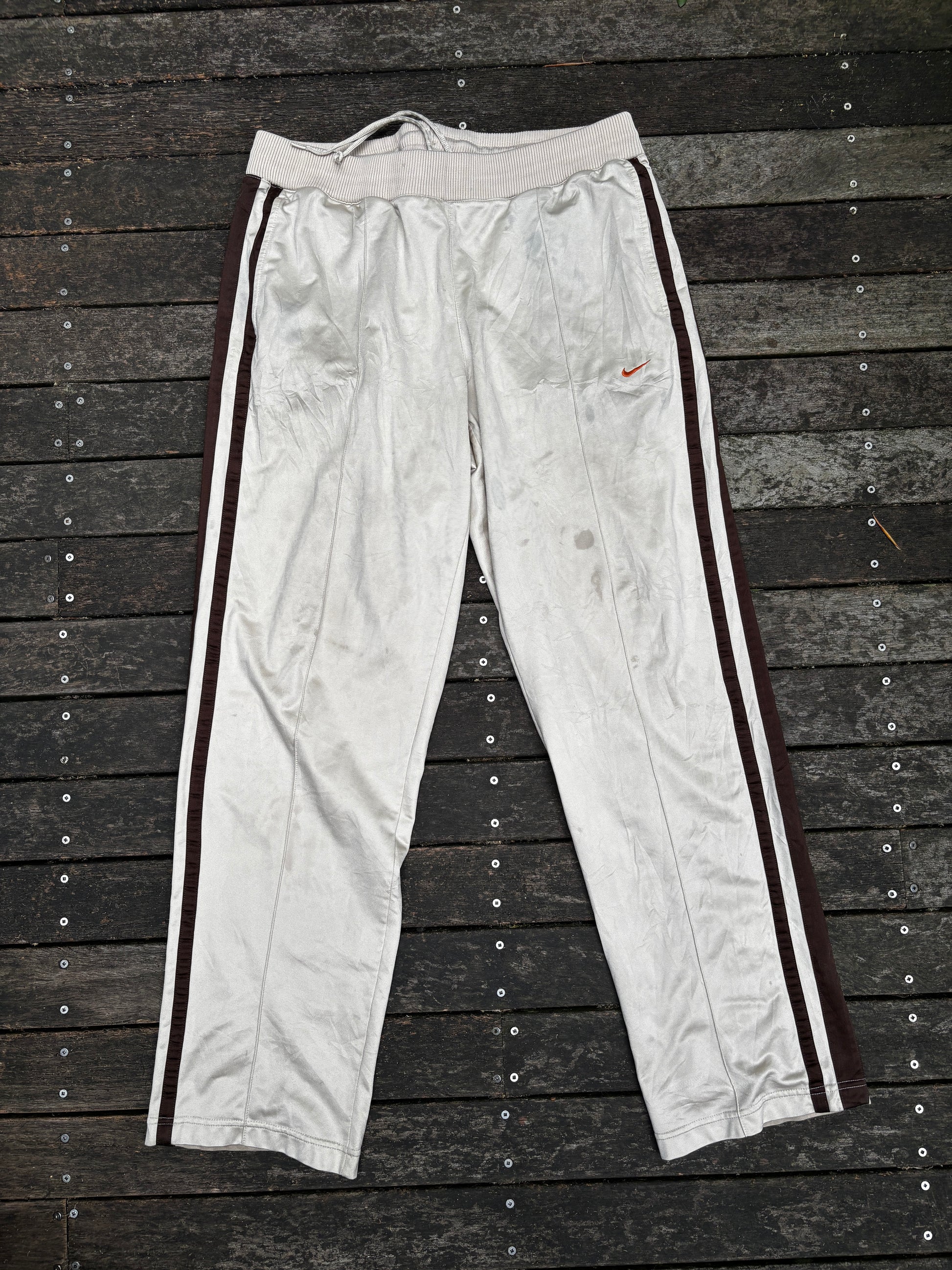 Vintage Beige Creme Brown Nike Track Pants Y2K Size XL Fixer