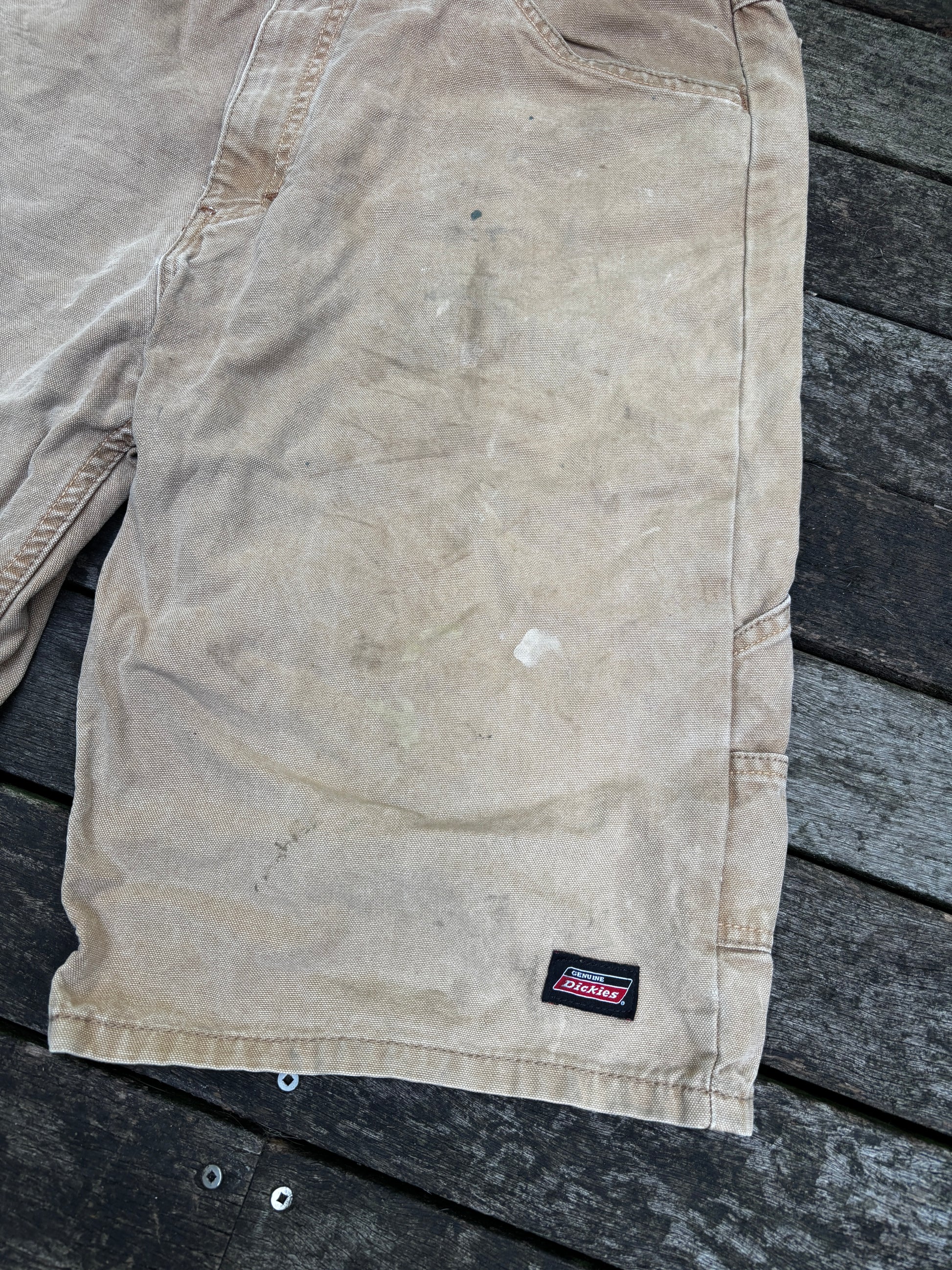 Dickies Denim Workwear Shorts Size 36in Tan