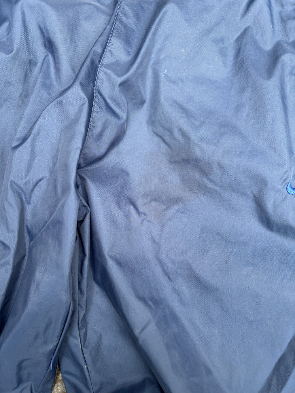 Vintage Y2K Nike Track Pants L Navy White Swoosh Spell Out Classic Windbreakers
