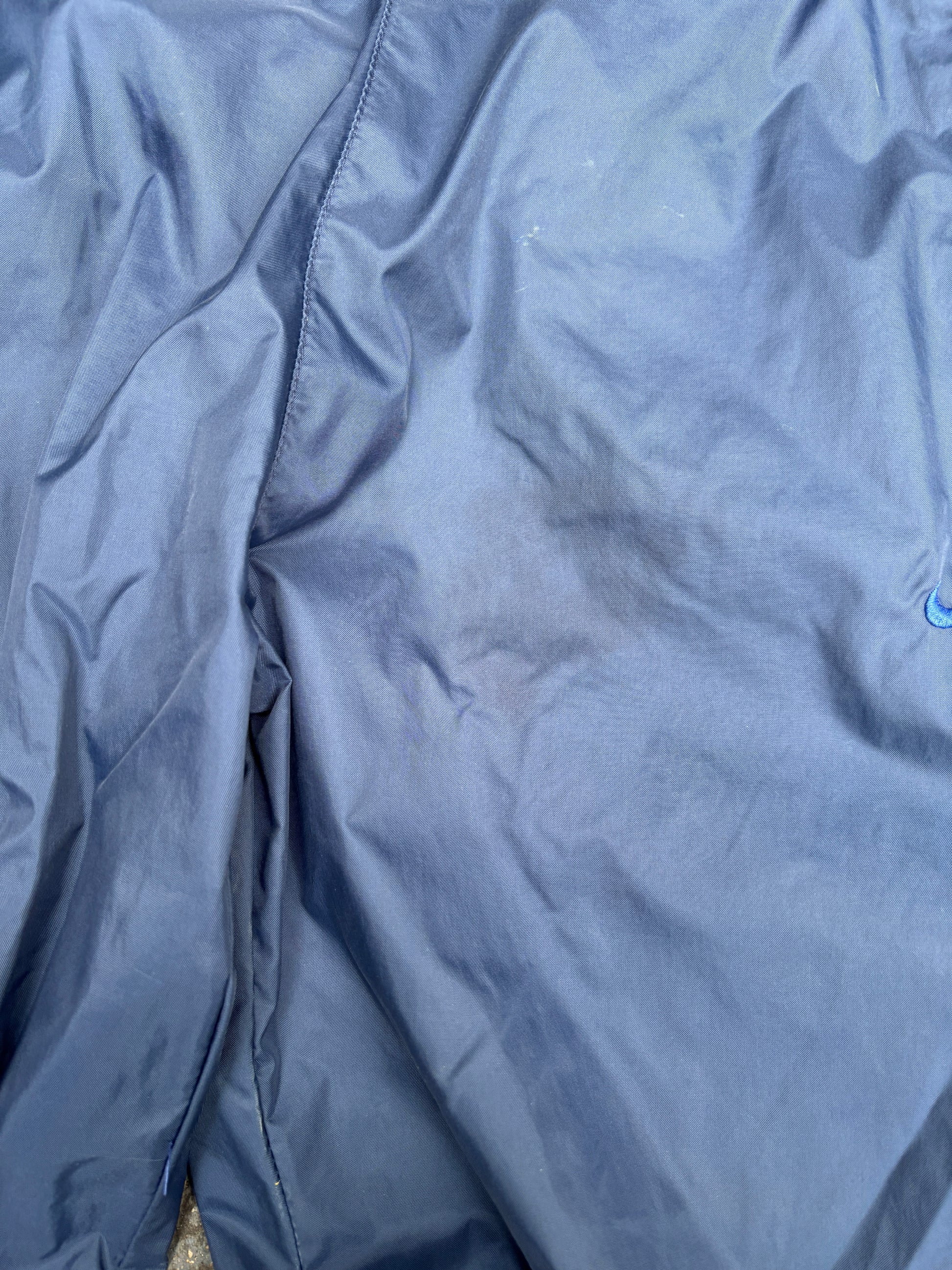 Vintage Y2K Nike Track Pants L Navy White Swoosh Spell Out Classic Windbreakers