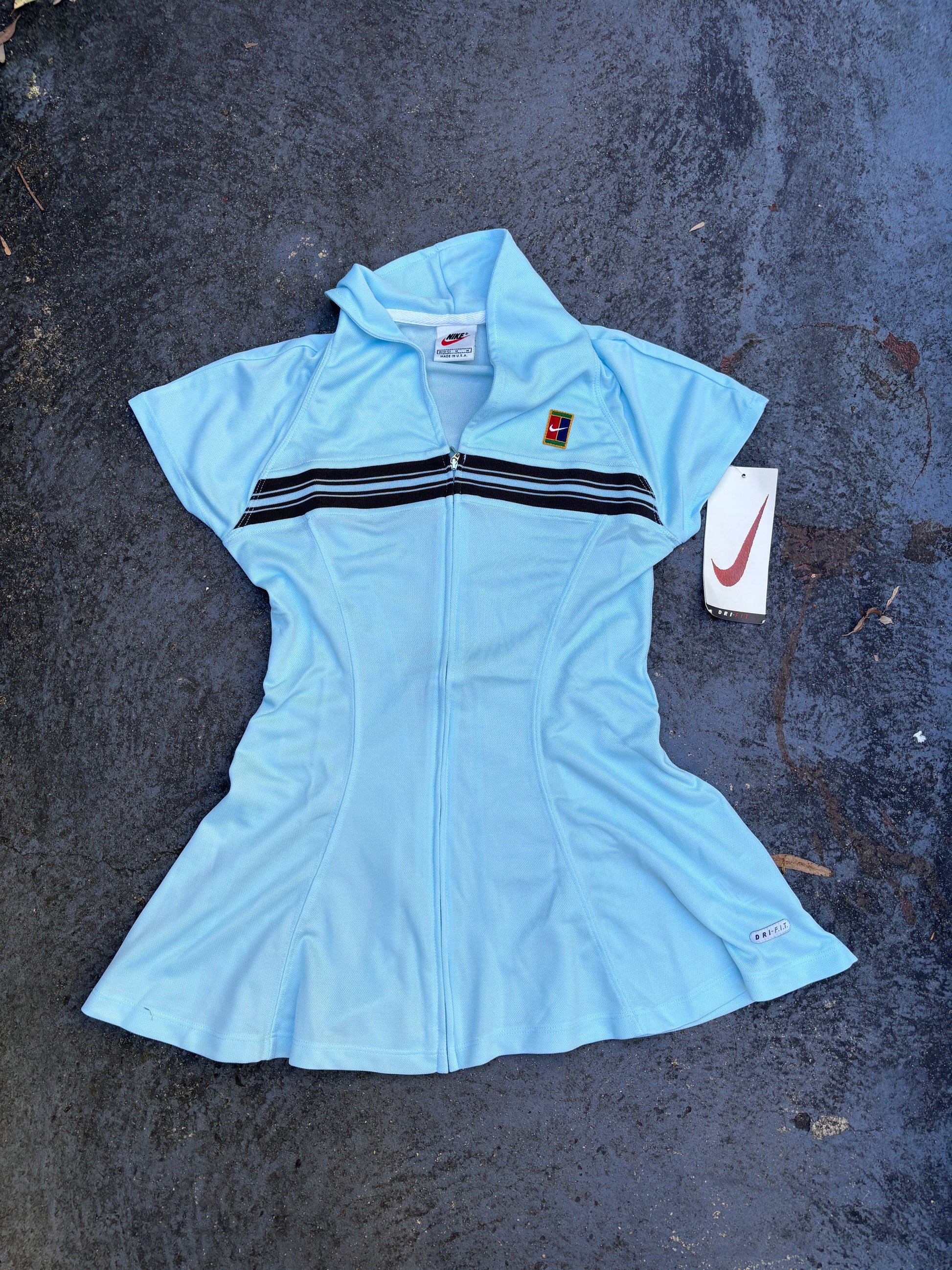 Vintage 90s Nike Court Girls Tennis Dress Size M (7-14) New w Tags Blue USA Made