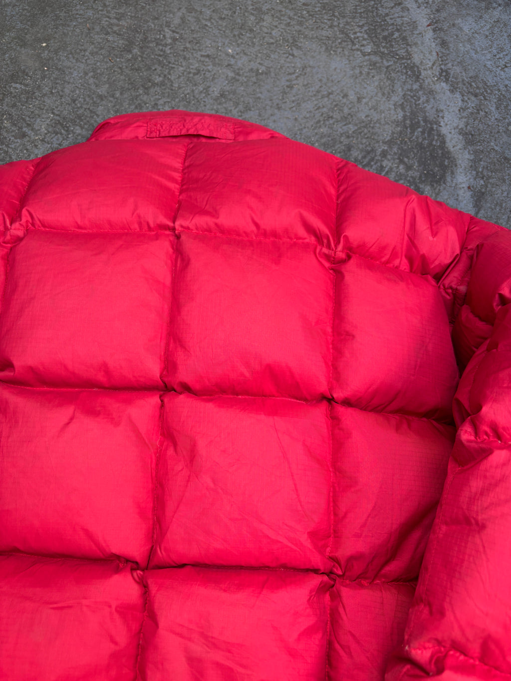 Vintage 90s Polo Ralph Lauren Down Jacket Sz M Red Puffer Embroidered Logo Boxy