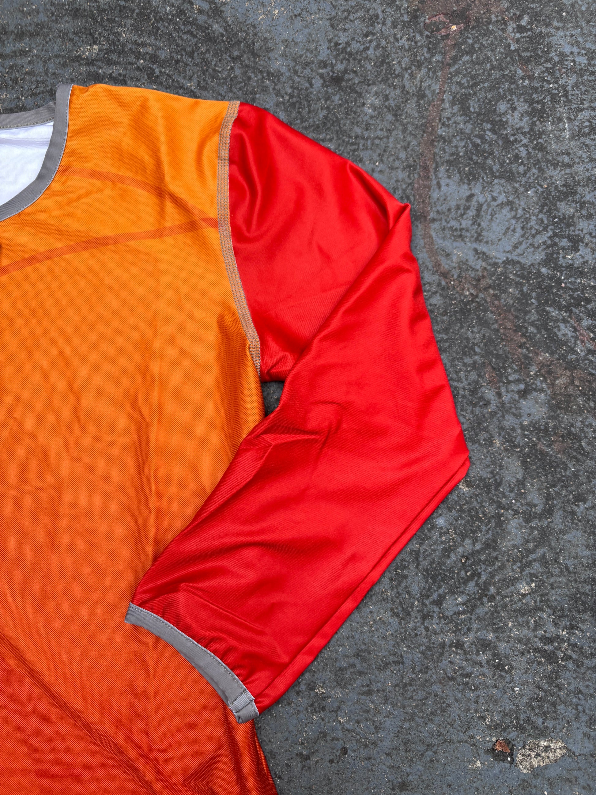 Vintage Y2K Nike Top Womens XS Orange Red NWT Nylon Tech Wear 3/4 to Long Sleeve