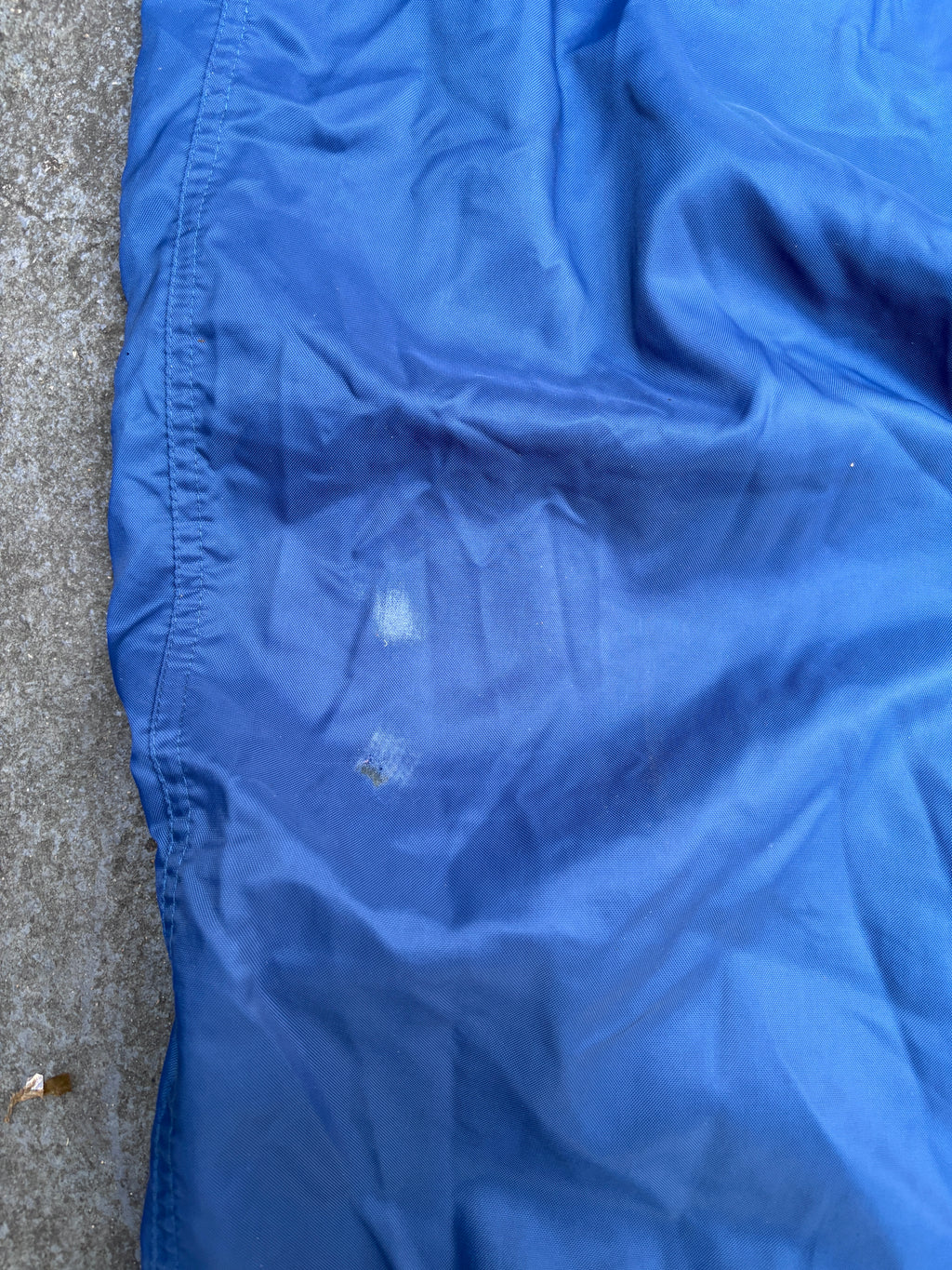 Vintage 90s Nike Track Pants Size XL Blue Black Swoosh Spell Out Logo Classic Windbreakers