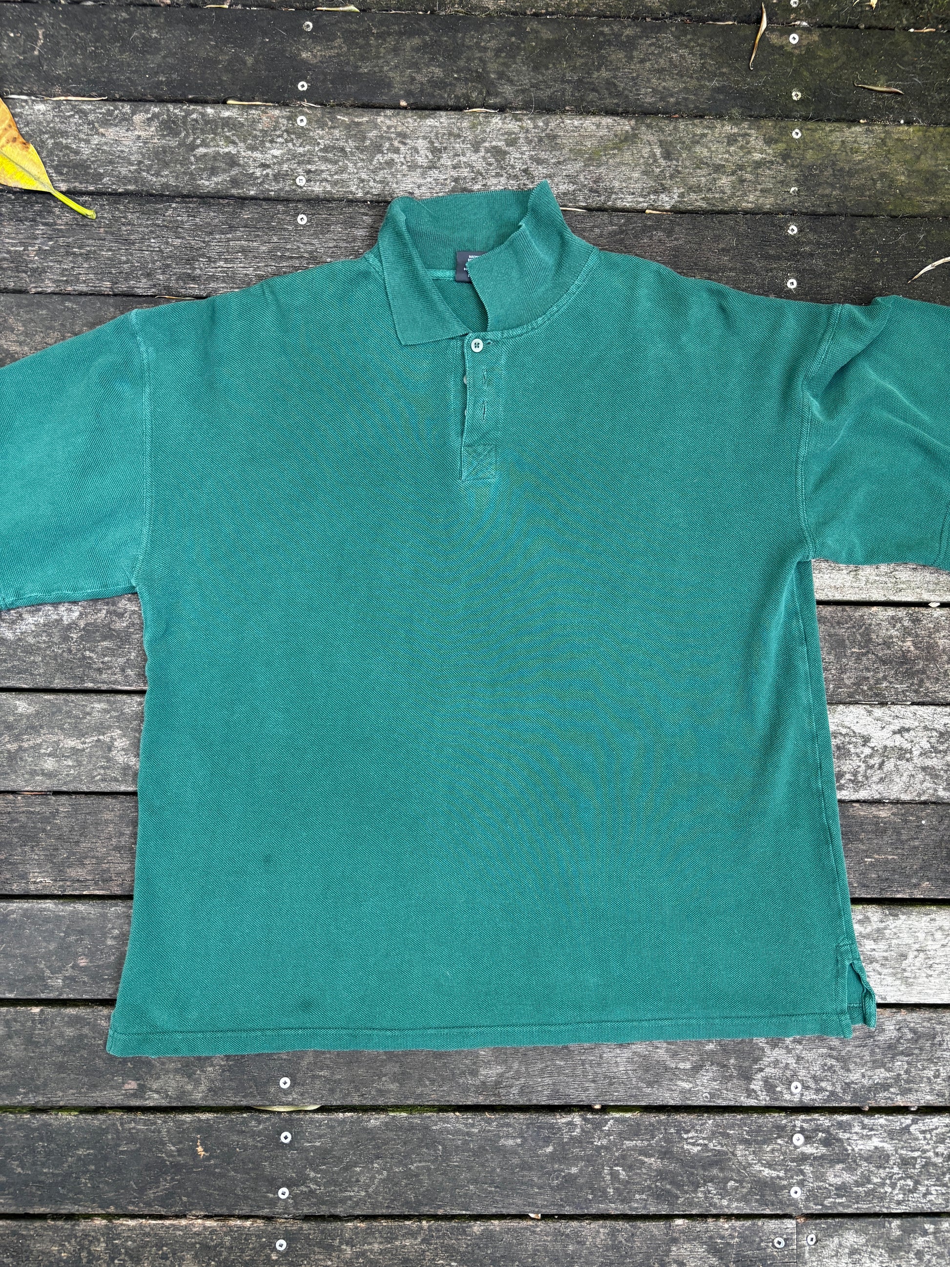 Vintage Kathmandu Polo Size L Green Cotton Lizzard Tag Gorpcore