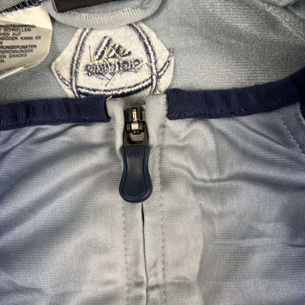 Vintage Adidas Football Jacket Men's Large Blue Grey Gradient