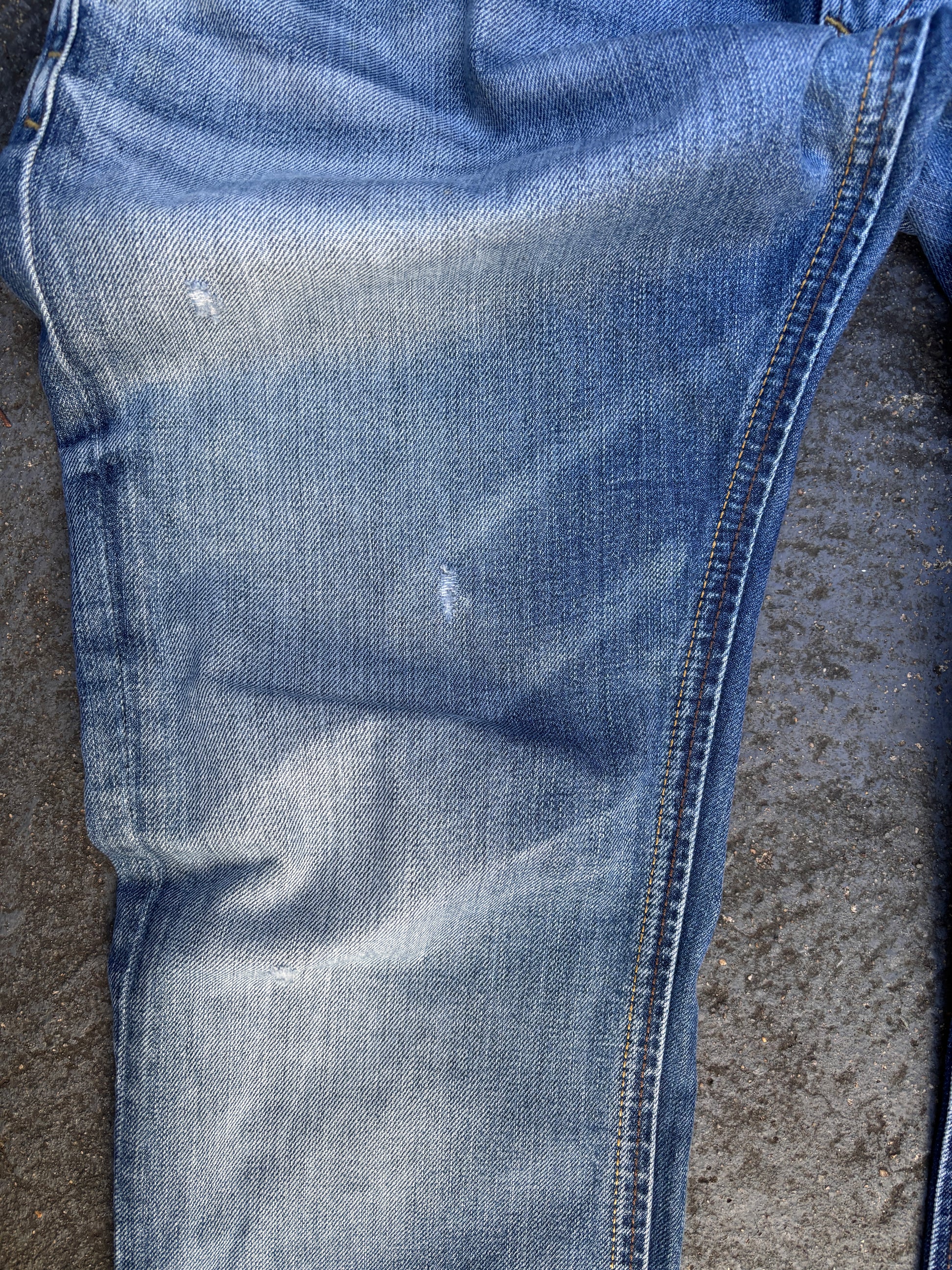 Diesel Jeans Size 34″ Blue Mid Wash Distressed Skinny Mohawk Tag Made in Tunisia