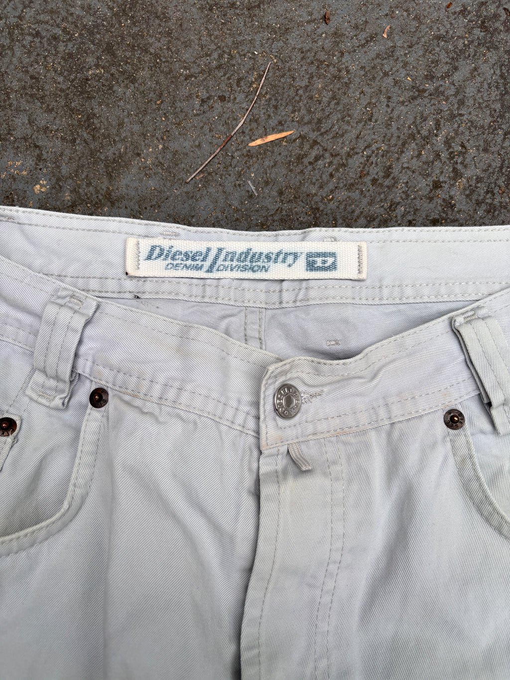 Vintage Diesel Saddle Jeans Size 38 Blue Light Wash Denim Wide Leg Made in Italy
