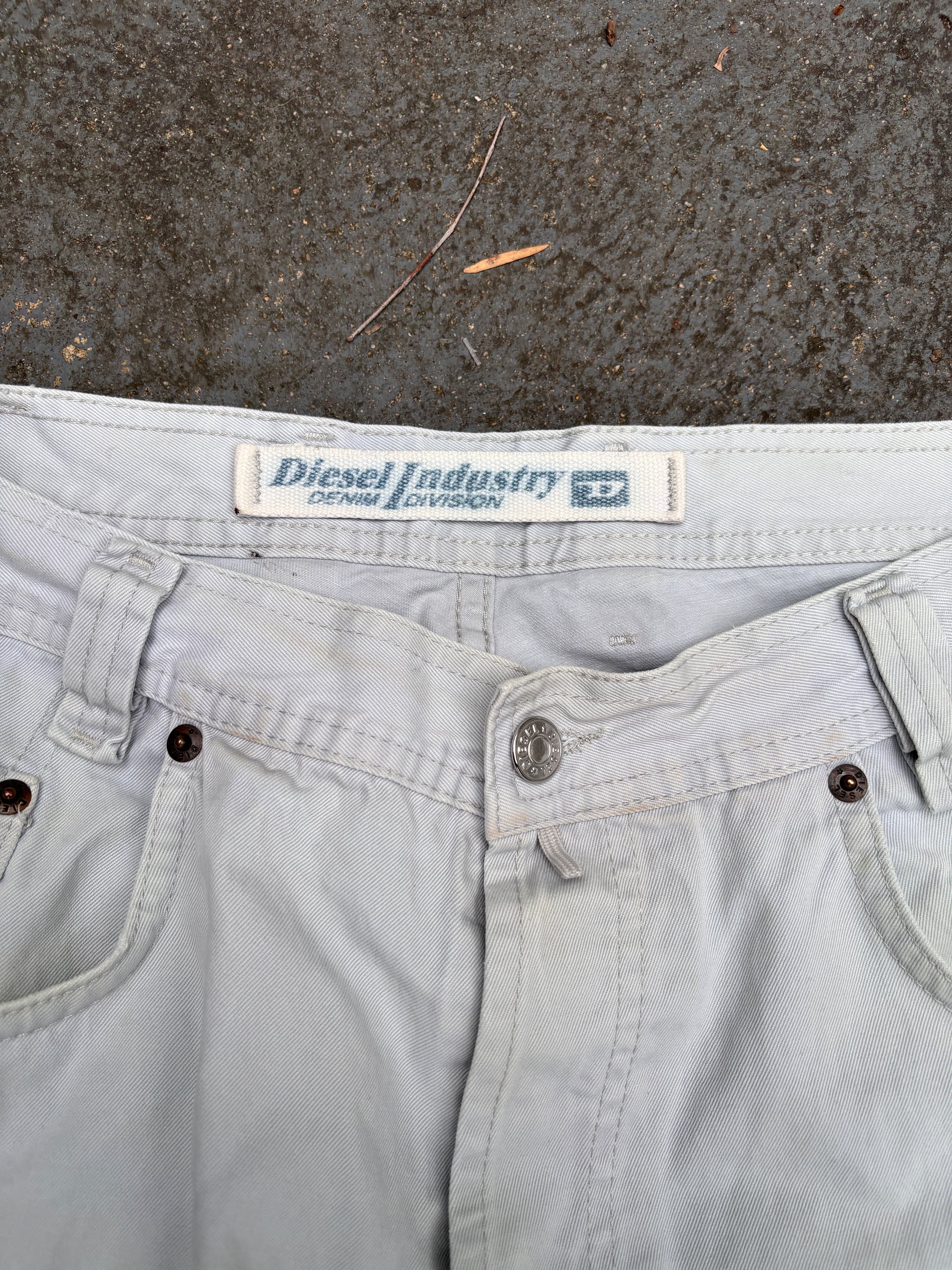 Vintage Diesel Saddle Jeans Size 38 Blue Light Wash Denim Wide Leg Made in Italy