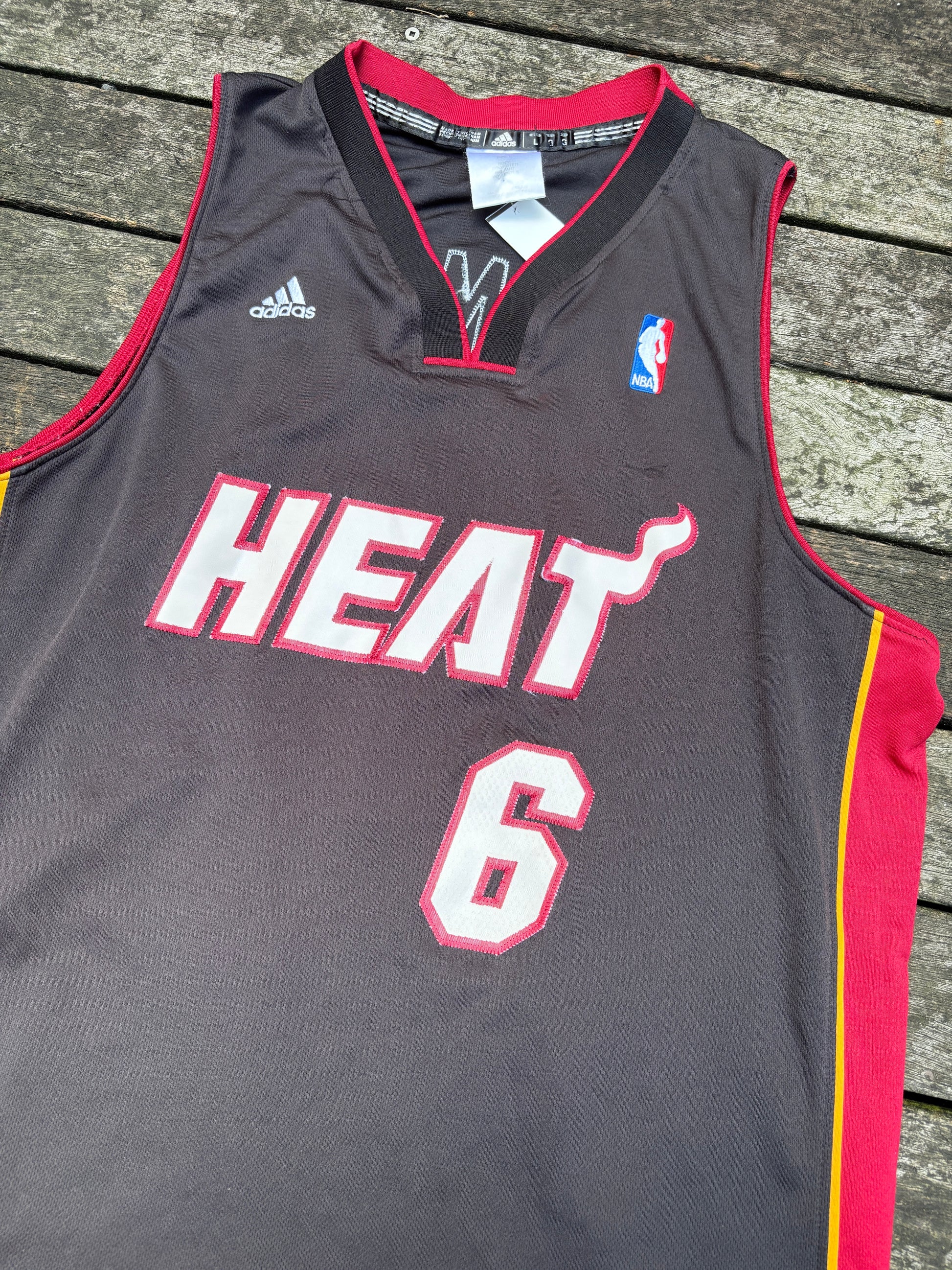 Adidas LeBron James #6 Miami Heat Size L
