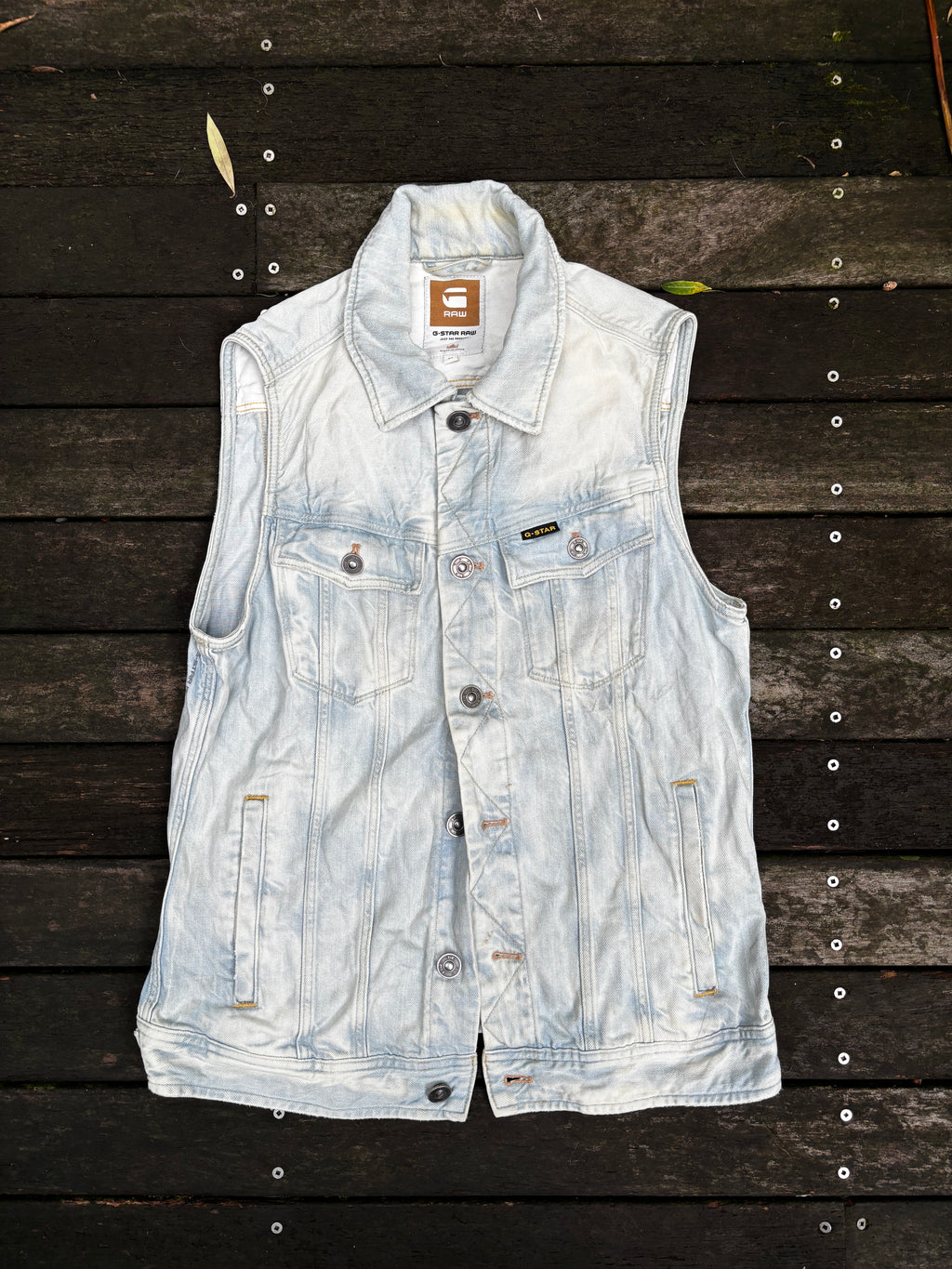 Y2K G-Star Raw Denim Vest Size M