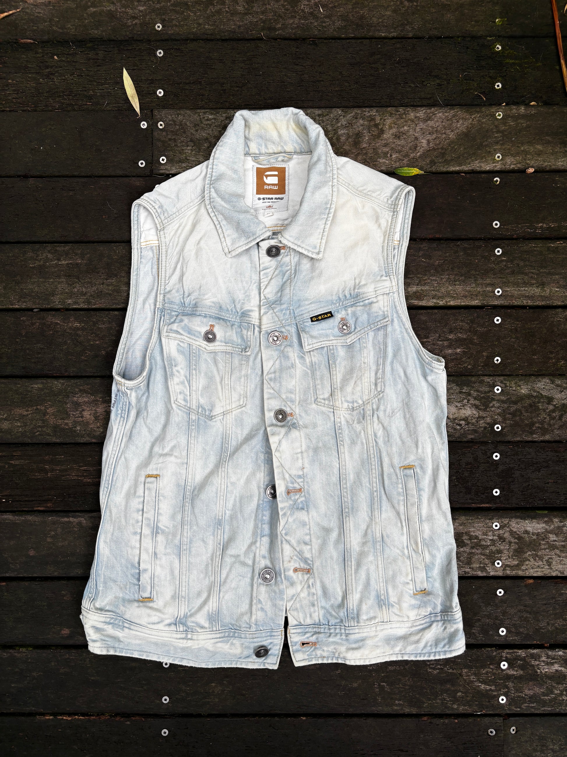 Y2K G-Star Raw Denim Vest Size M