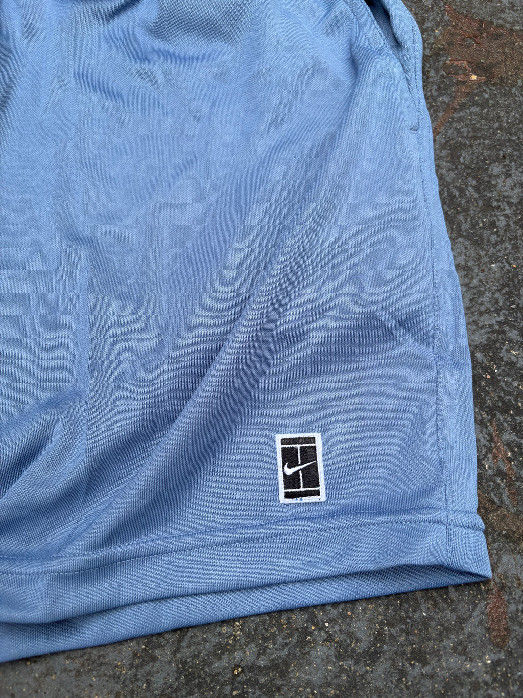 Vintage 90s Nike Court Alpha Project Shorts XL Blue Satin Logo NWT Deadstock