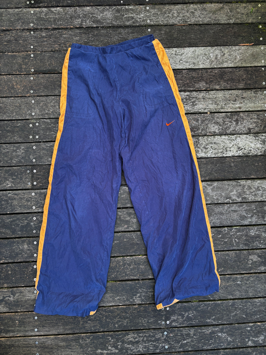 Vintage Y2K Nike Orange Navy Wide Leg Track Pants