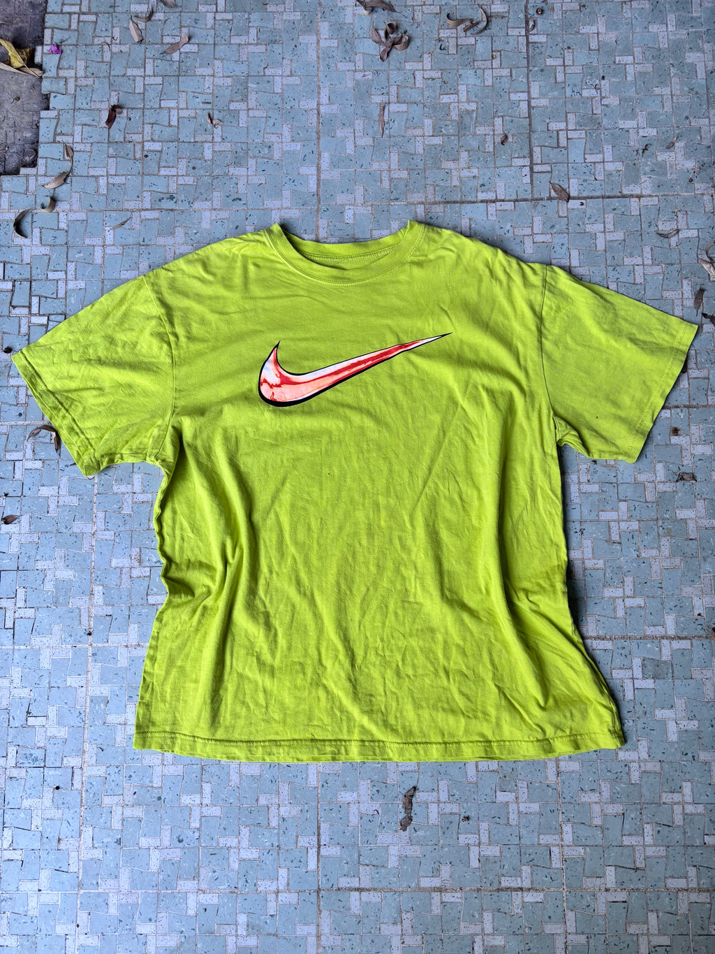 Y2K Nike Swim T-shirt Size XL Lime Green