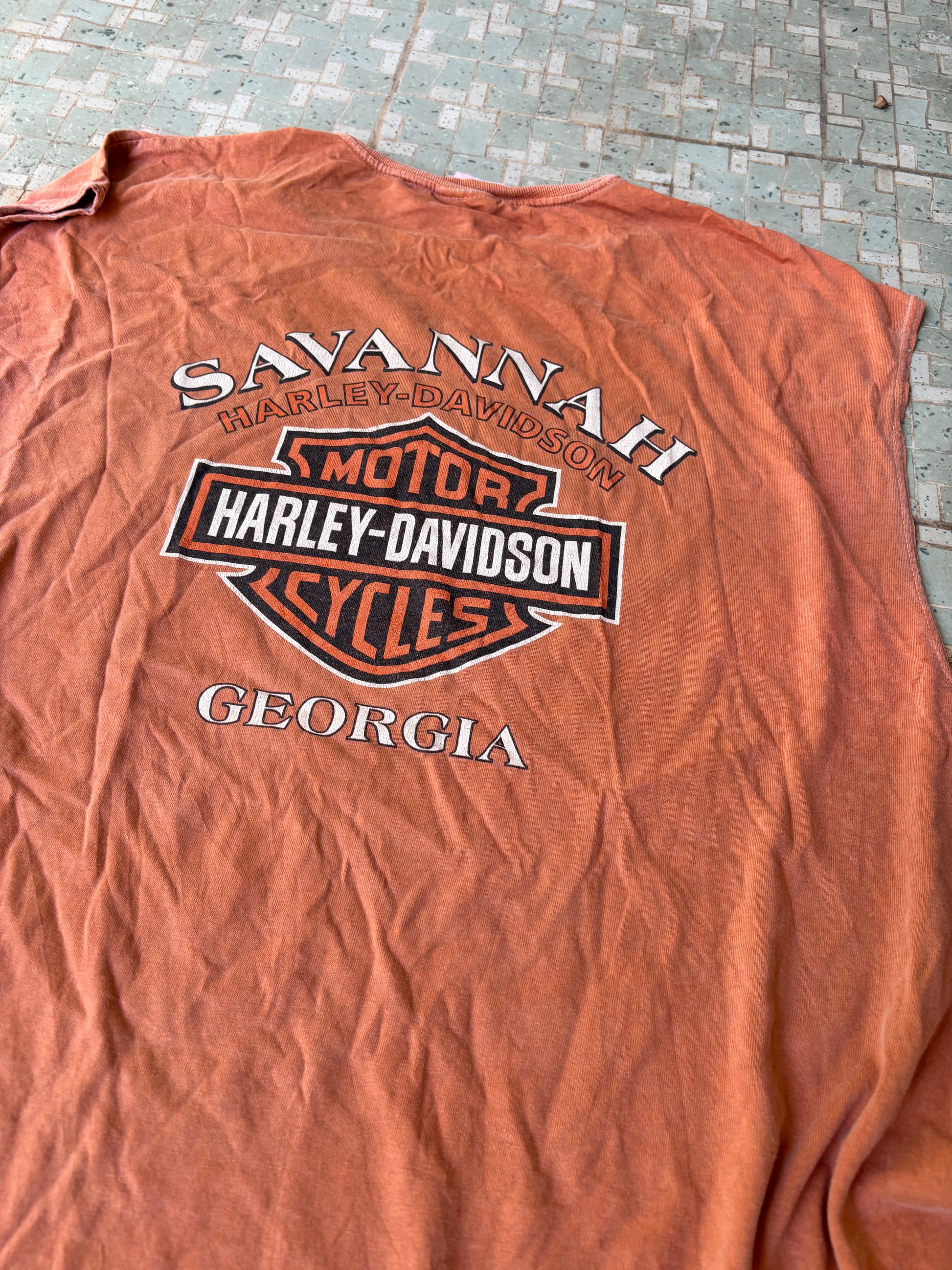Vintage Harley-Davidson T-shrit Size XL Orange Georgia