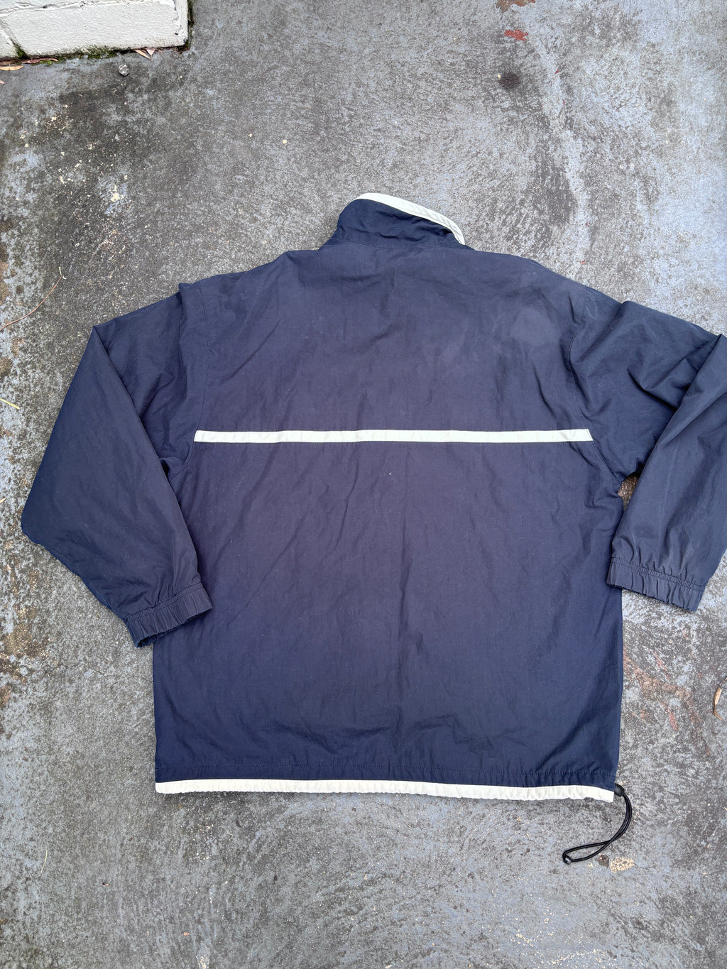 Vintage Y2K Nike Jacket Size S Navy Cream Detail Red Badge Full Zip Classic Windbreaker