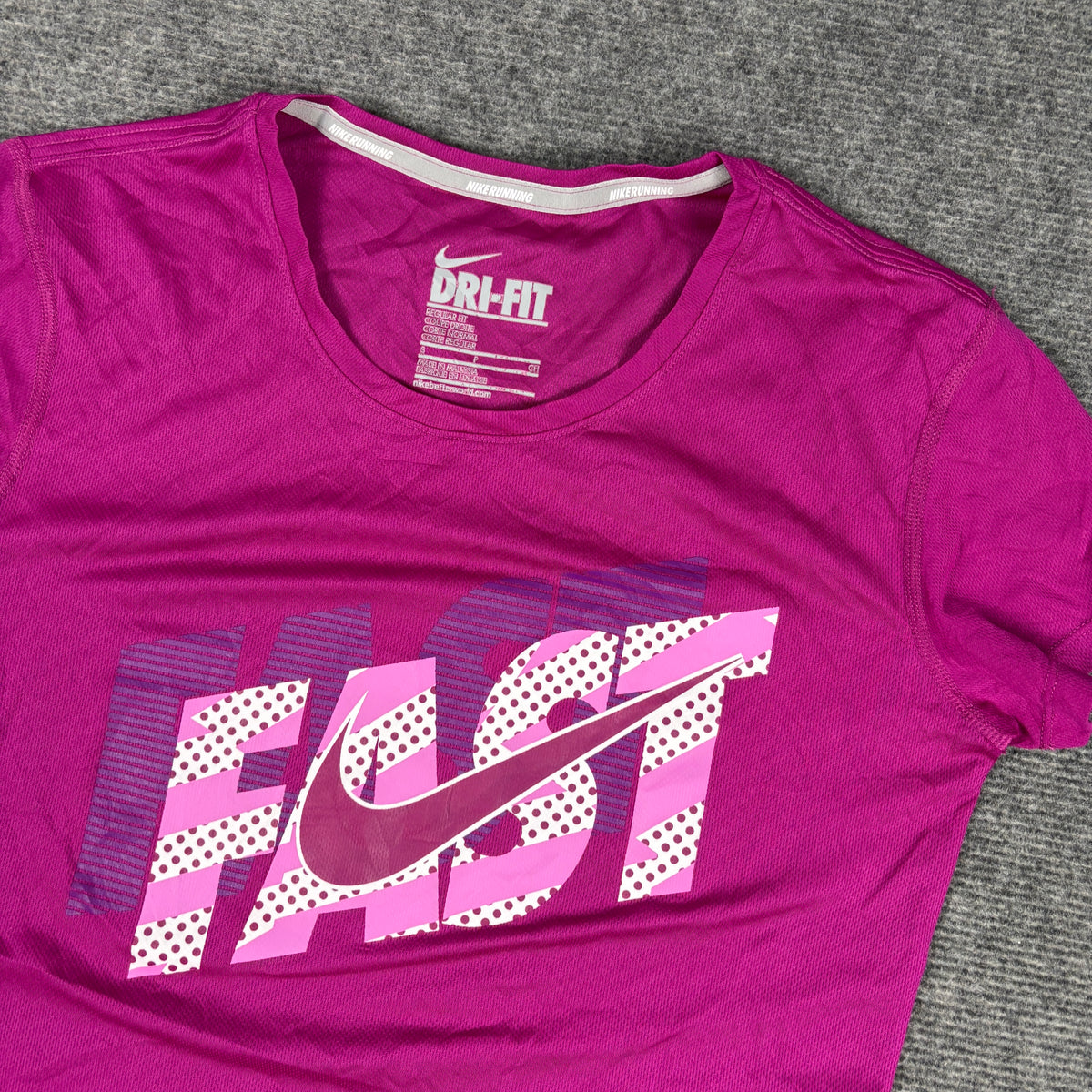 Nike Fast Dri-FIt Running T-shirt Women's XS Purple Petite Activewear Top