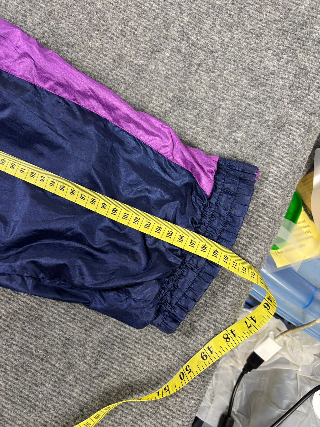 Vintage 90s Adidas Track Pants Size Large / XL Purple Pink Retro Cuffed Joggers