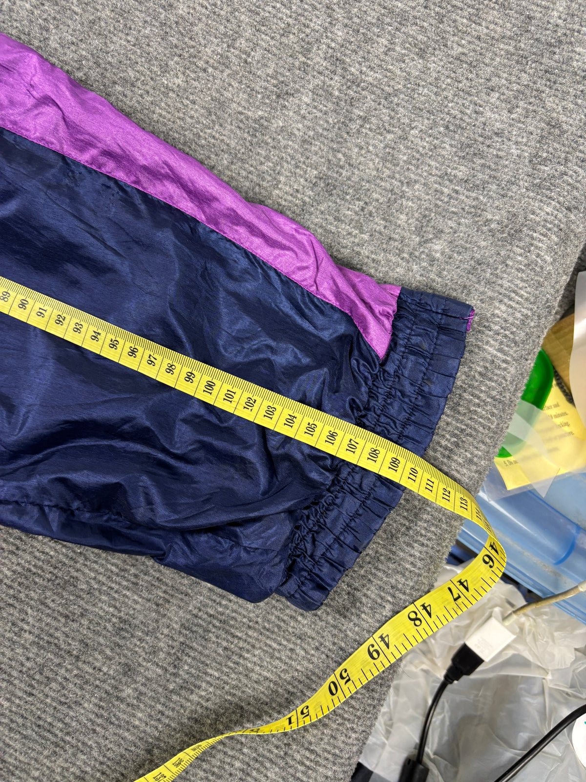 Vintage 90s Adidas Track Pants Size Large / XL Purple Pink Retro Cuffed Joggers