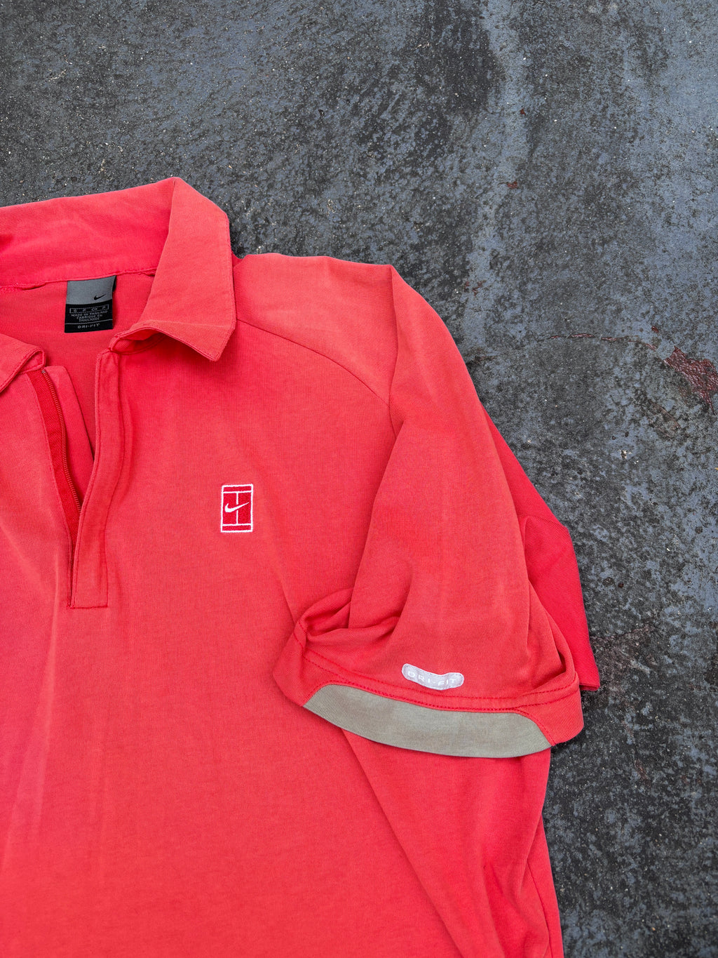 Vintage Y2K Nike Court Polo Men’s S Red w Nike Court Logo 1/4 Zip Stretchy