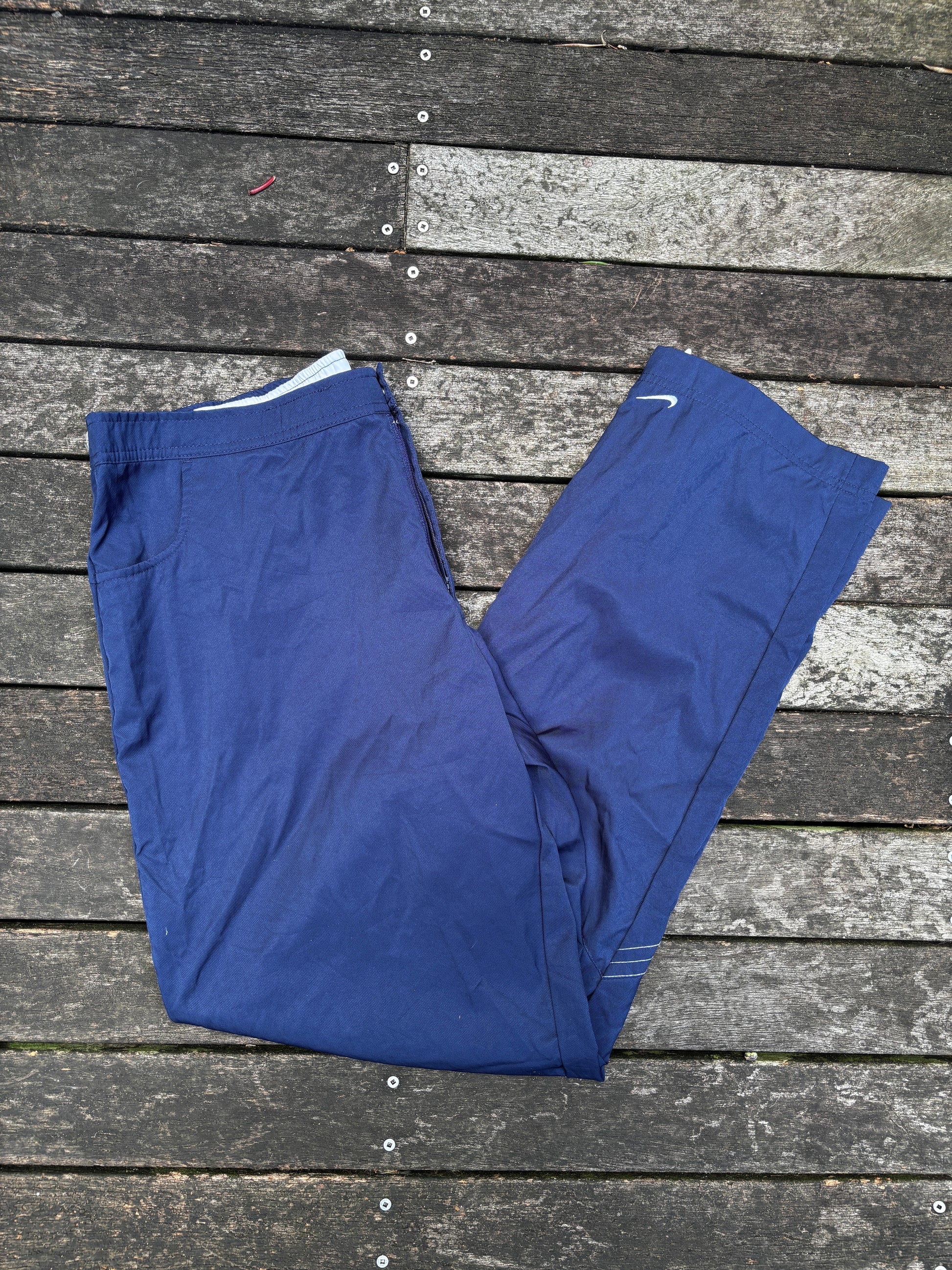 Vintage Y2K Nike Nylon Chino Pants Sz XL Navy Womens