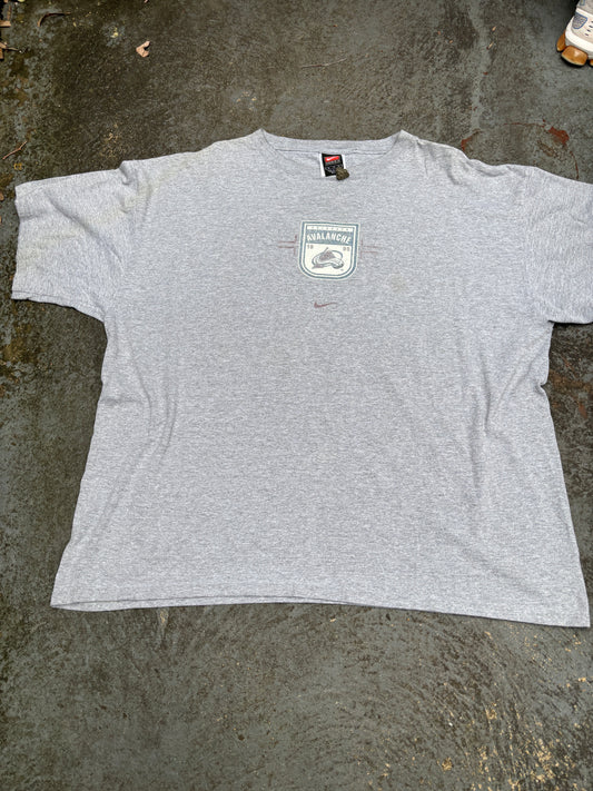 Vintage 90s Nike Colorado Avalanche T-shirt Size XL Grey Logo Boxy NHL Hockey