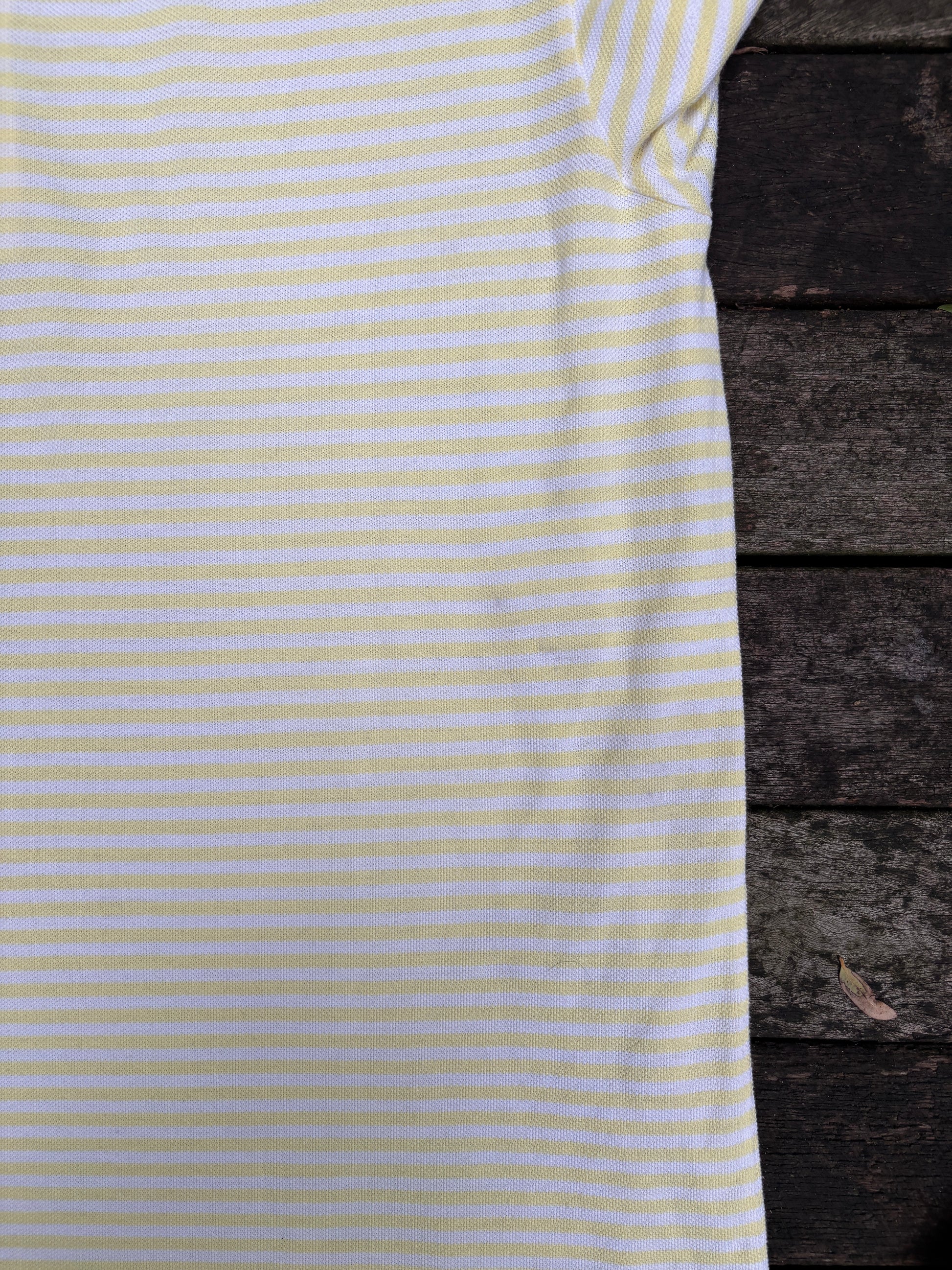 Vintage 80's Ellesse Polo Shirt Size L Yellow Stripe