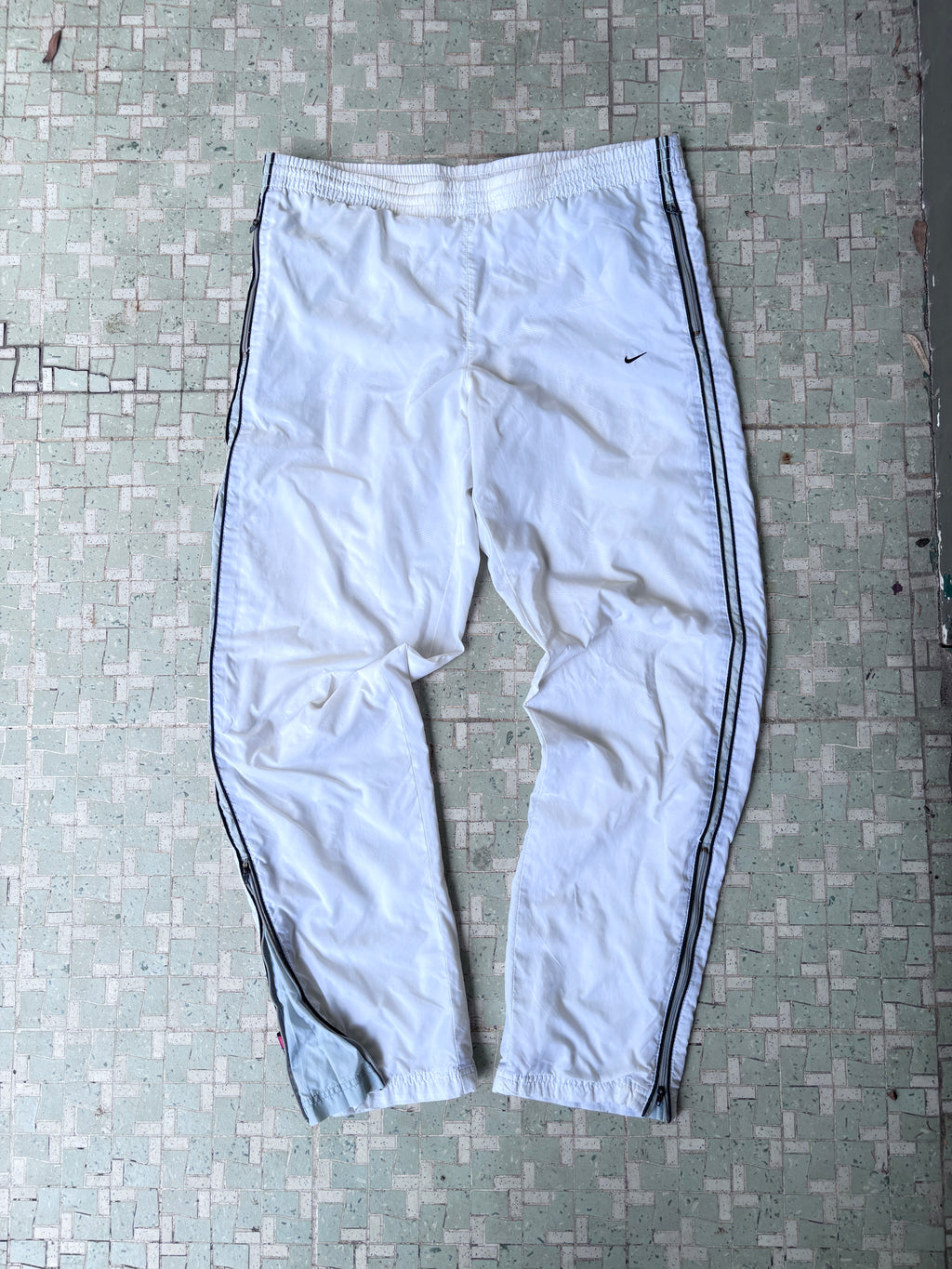 Y2K Nike Nylon Track Pants Size S White