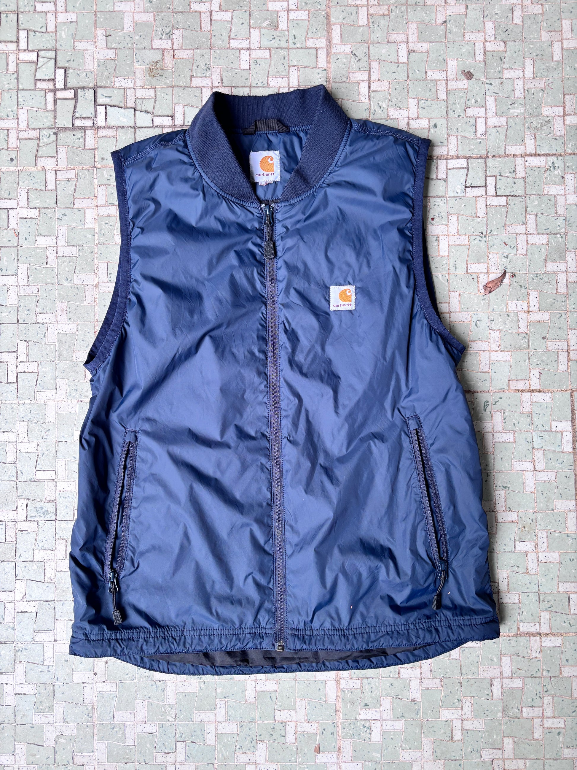 Carhartt Vest Size M Navy Nylon Windbreaker Gillet