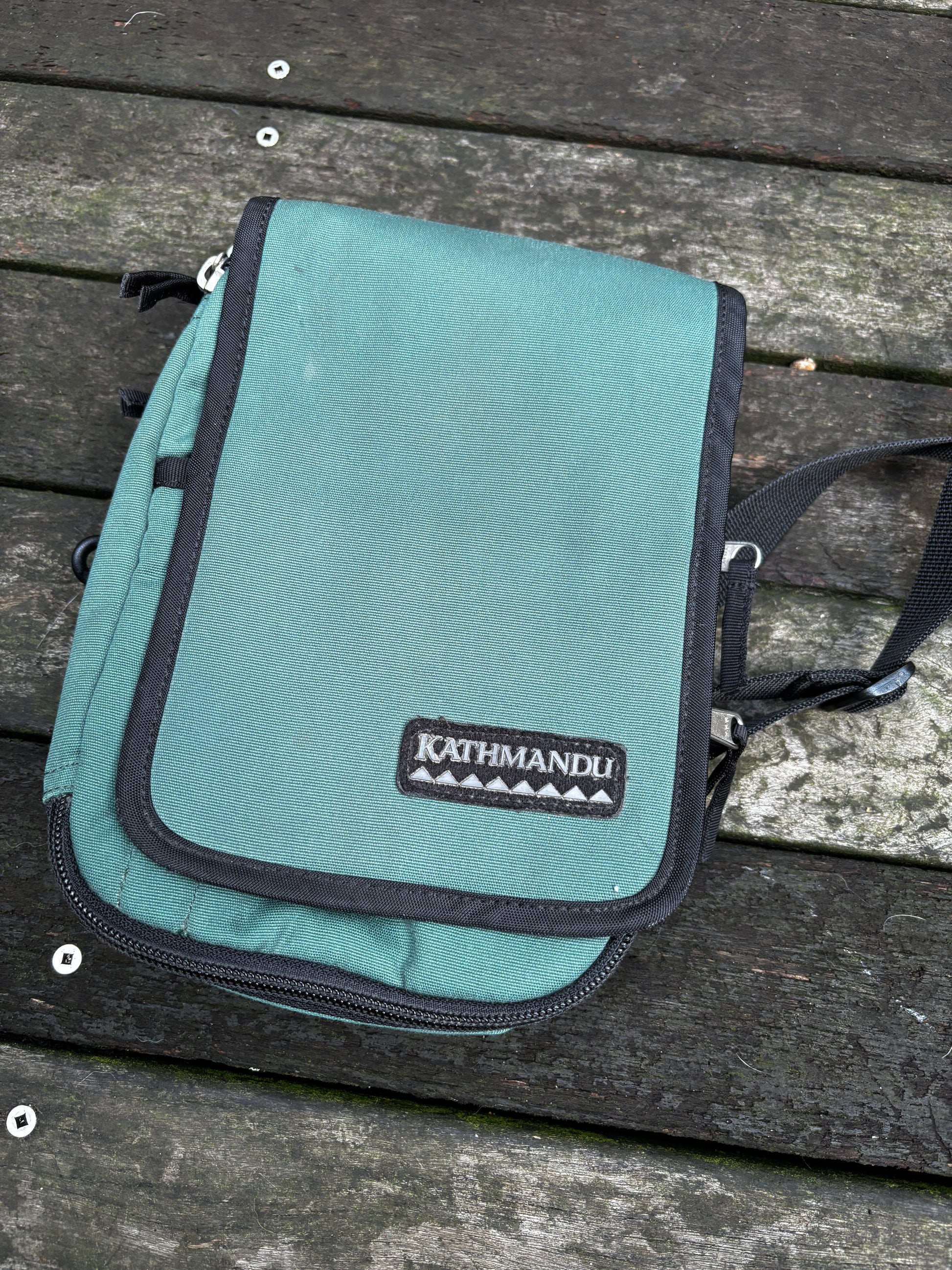 Vintage Kathmandu Shoulder Bag Small Satchel Green Gorpcore Utilty