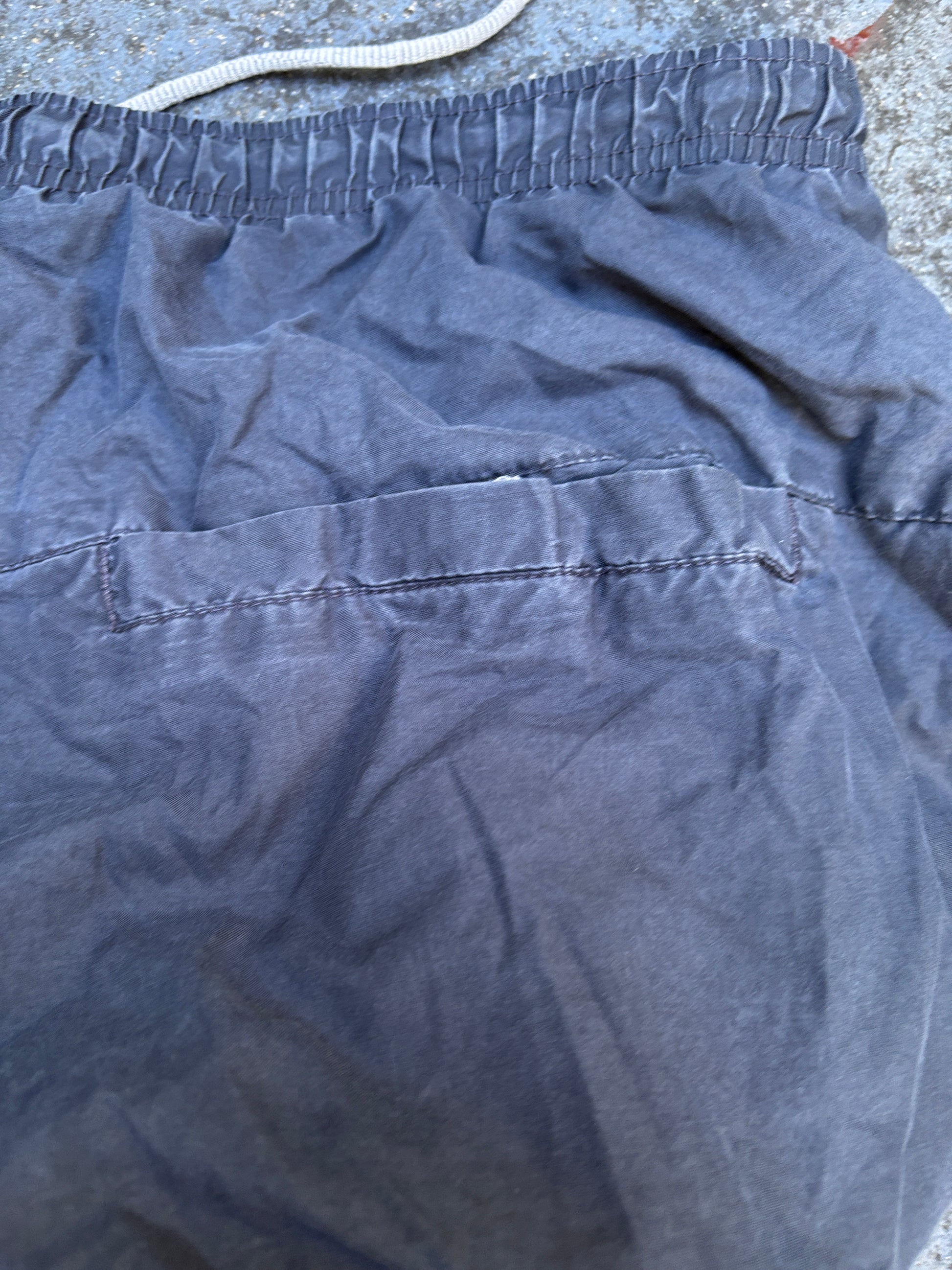 Vintage Y2K Nike Track Pants Size M Grey Beige Detail Spell Out Logo Windbreaker