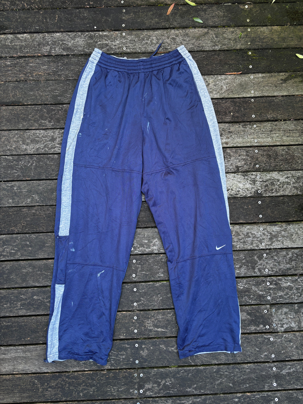Nike Navy Y2K Wide Leg Track Pants Size S